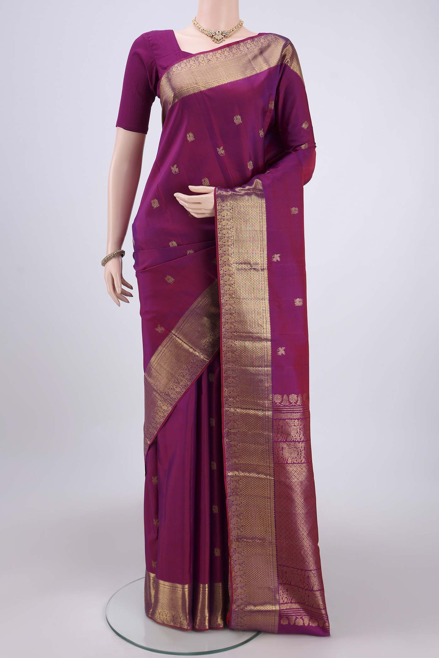 Magenta Kanjivaram Silk Saree