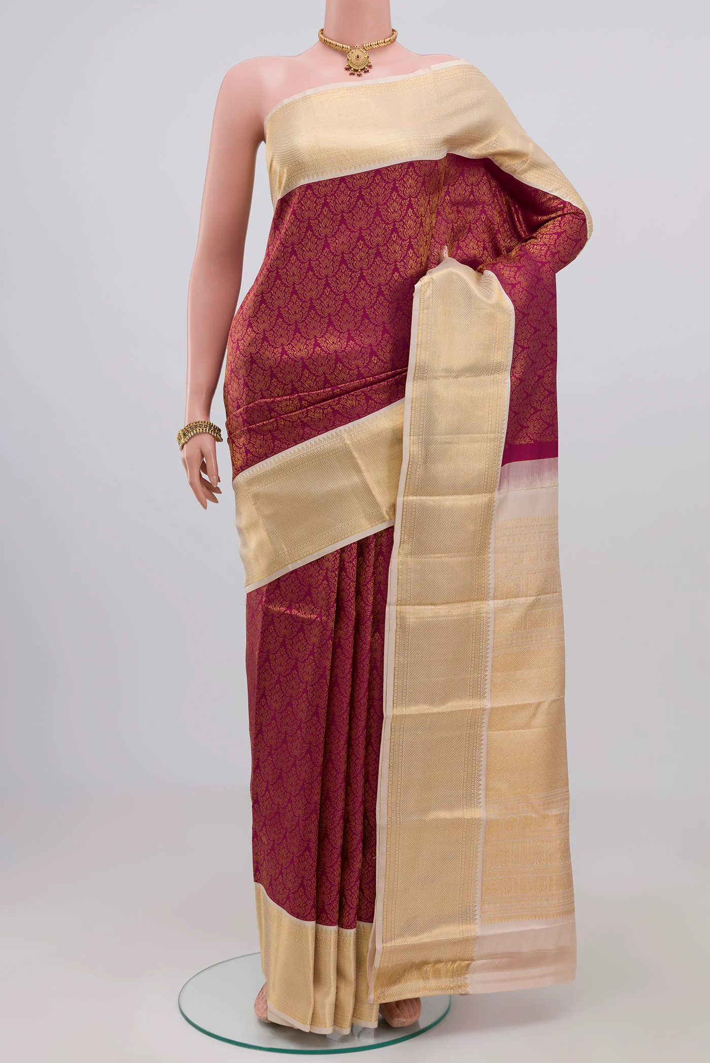 Magenta Kanjivaram Silk Saree
