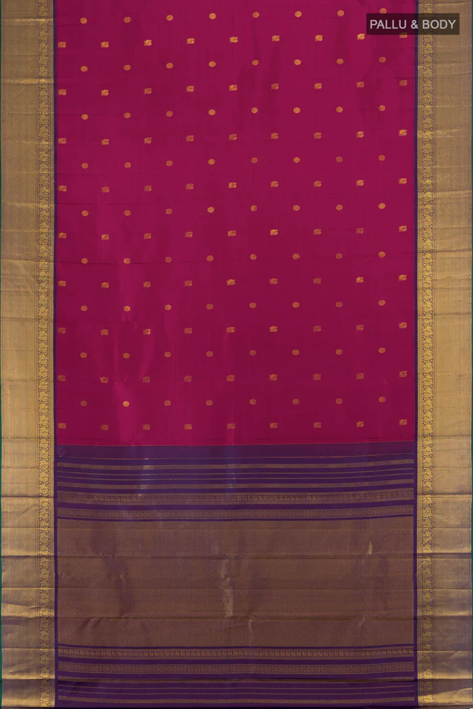 Magenta Kanjivaram Silk Saree - Image 5