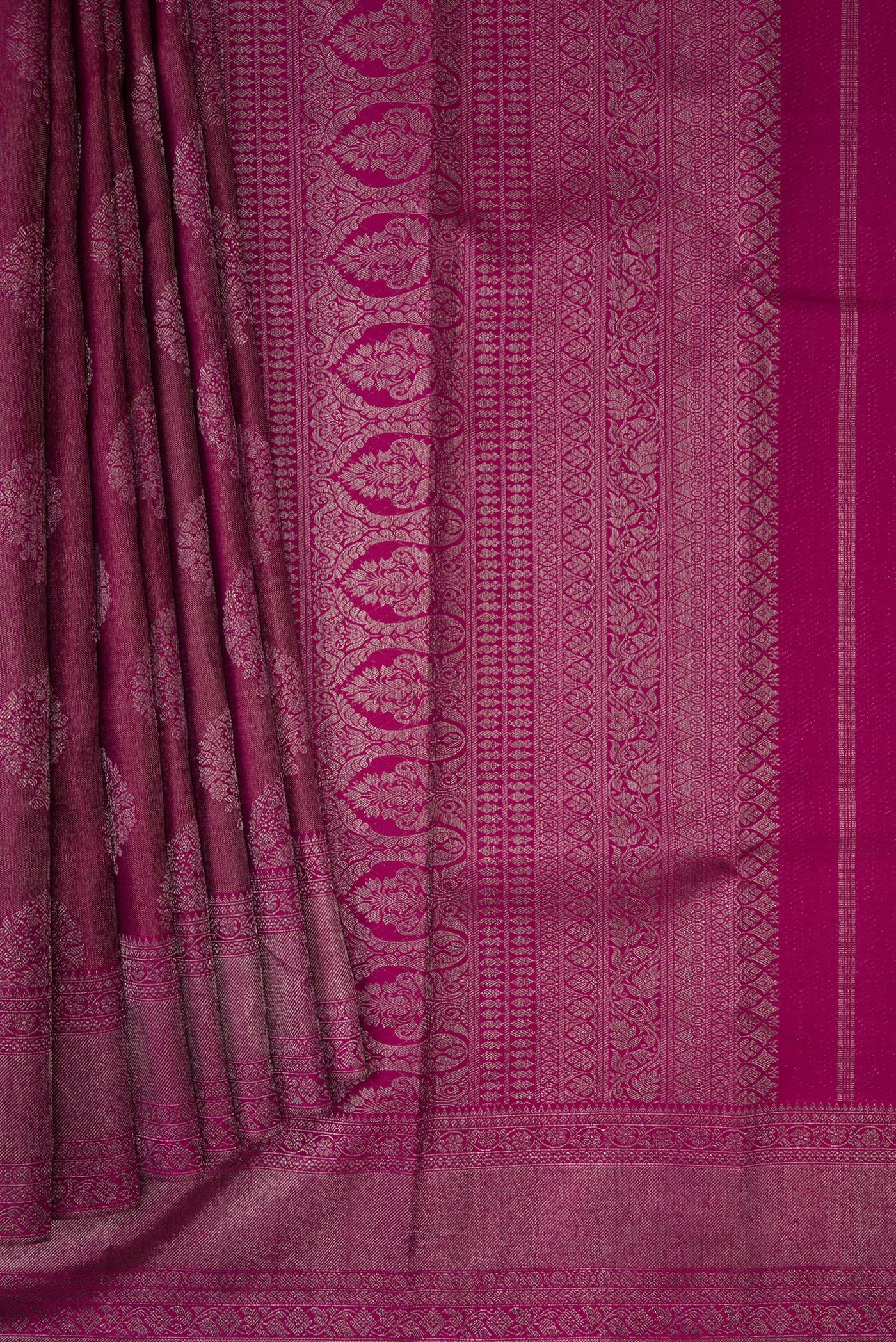 Magenta Kanjivaram Silk Saree - Image 4