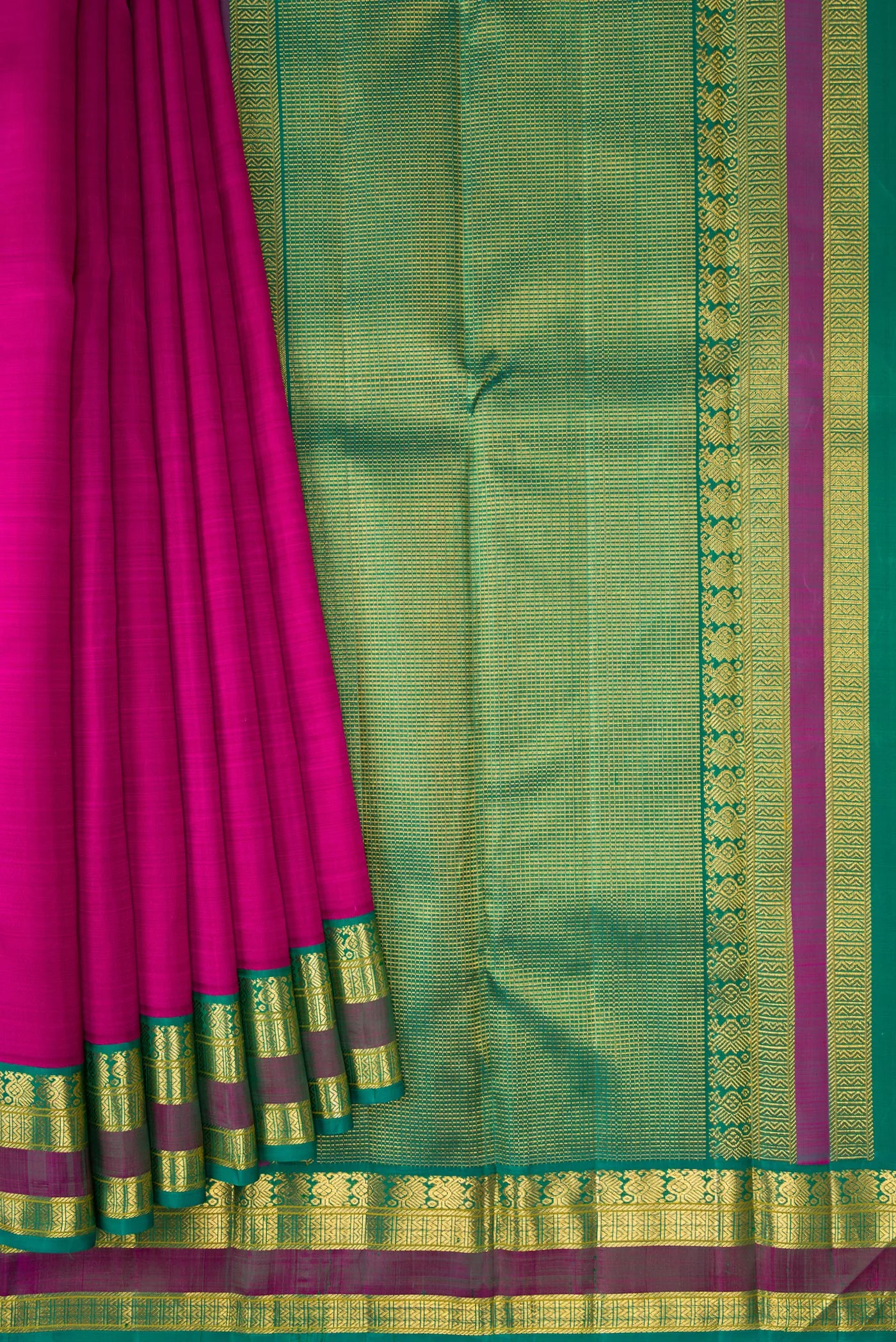 Magenta Kanjivaram Silk Saree - Image 4