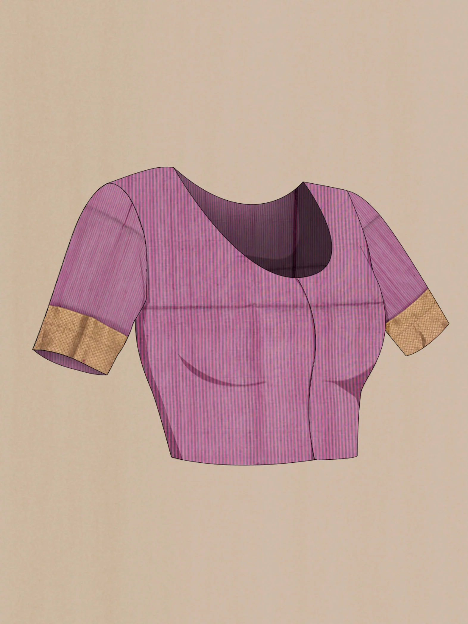 Magenta Maheshwari Silk Cotton Saree - Image 2