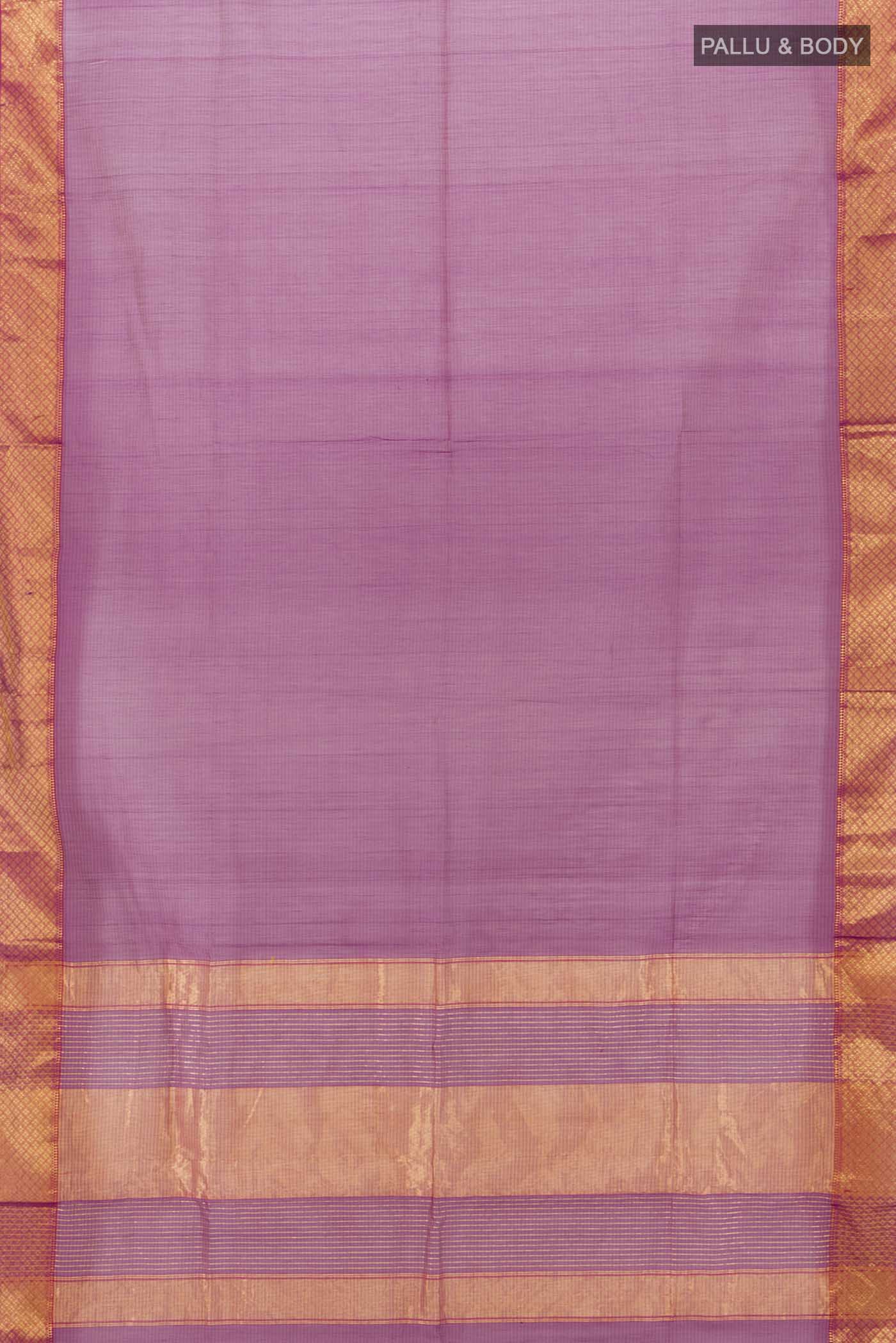 Purple Maheshwari Silk Cotton Saree - Image 5