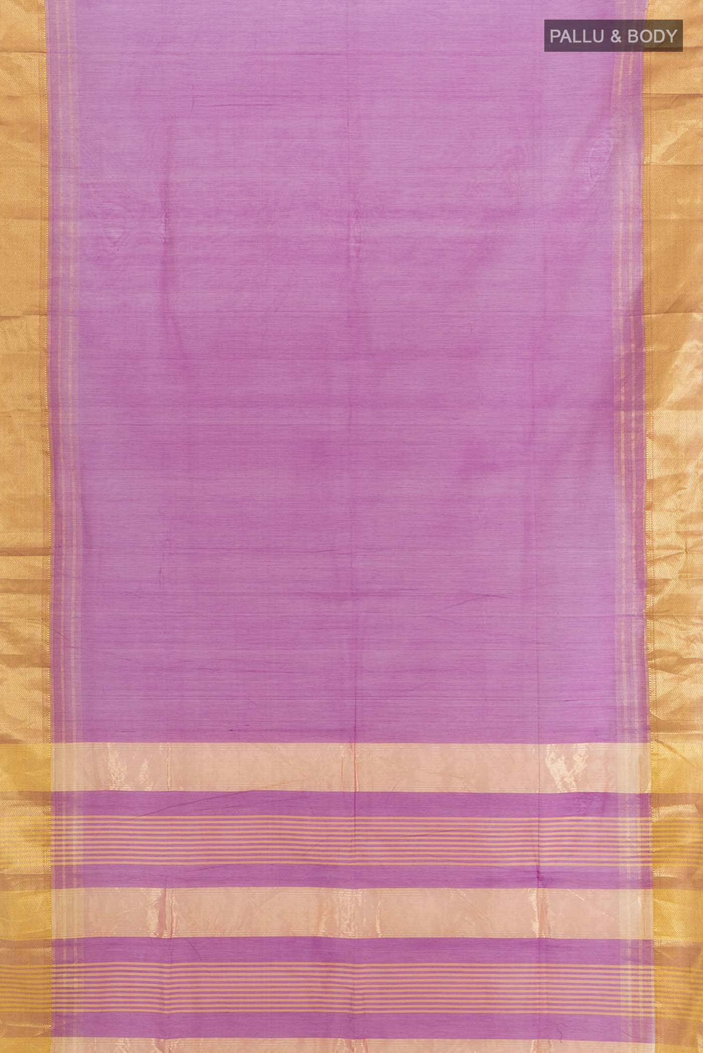 Magenta Maheshwari Silk Cotton Saree - Image 5