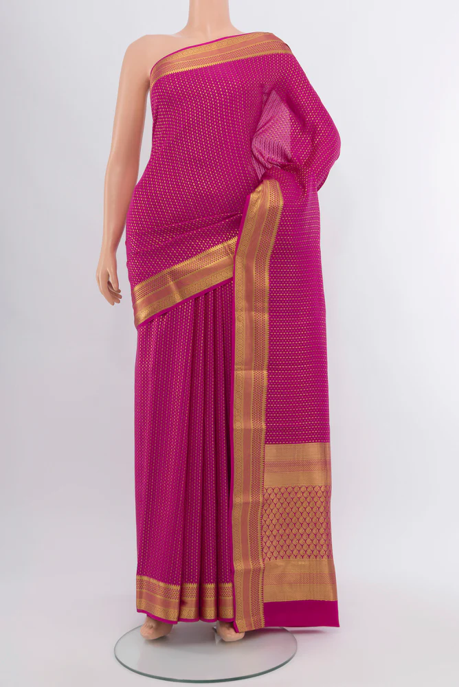 Rani Pink Mysore Crepe Saree