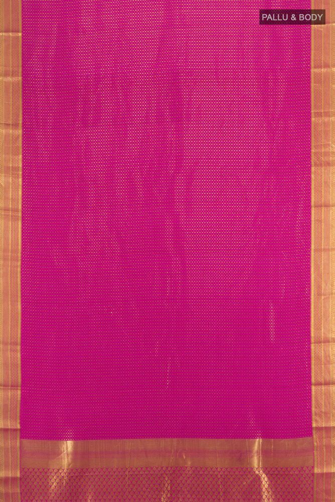 Rani Pink Mysore Crepe Saree - Image 5