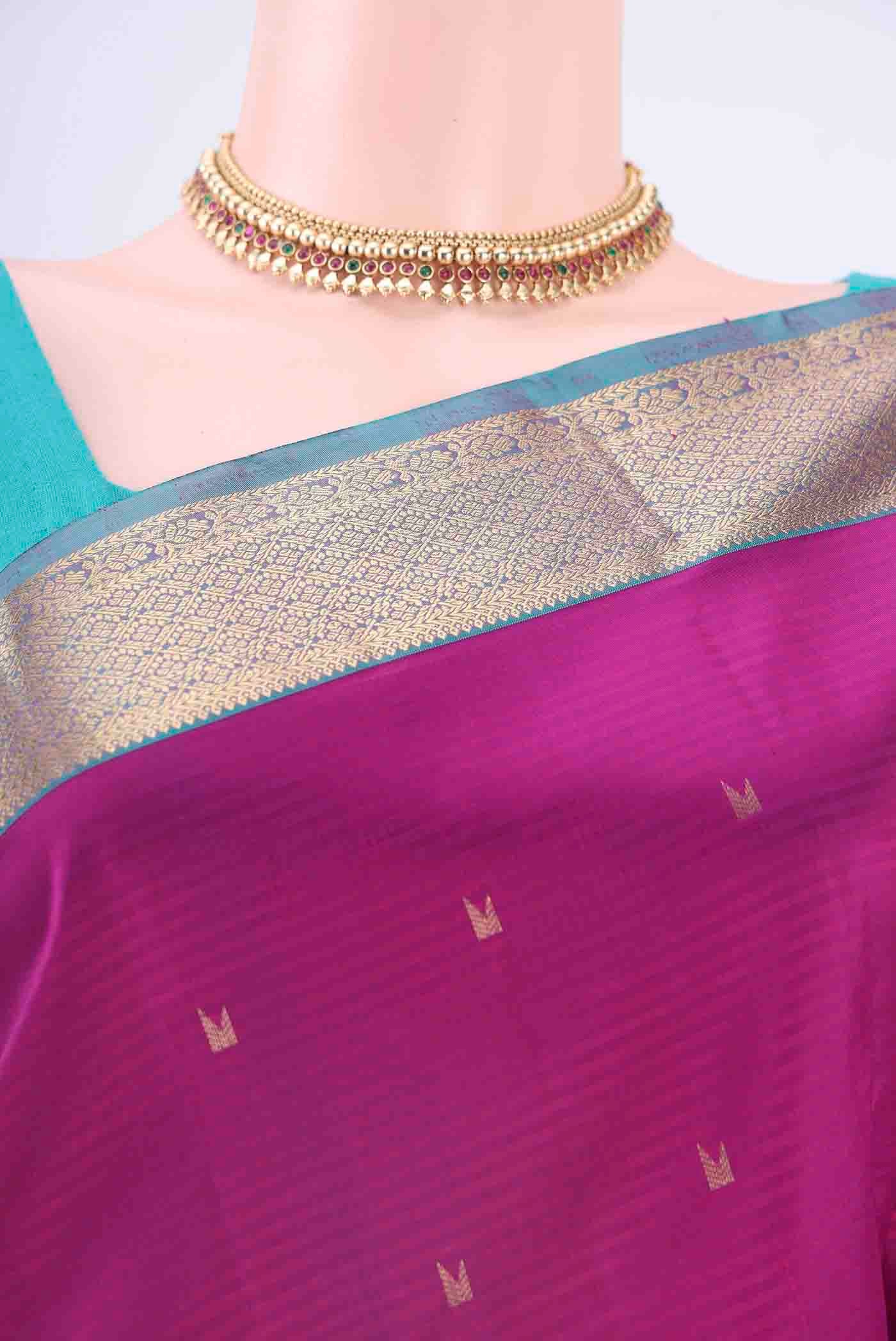 Magenta Nangavalli Silk [ Salem ] Saree - Image 2