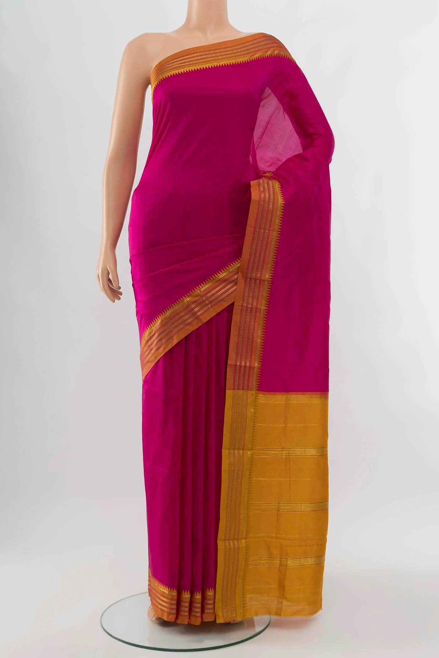 Magenta Narayanpet Silk Saree