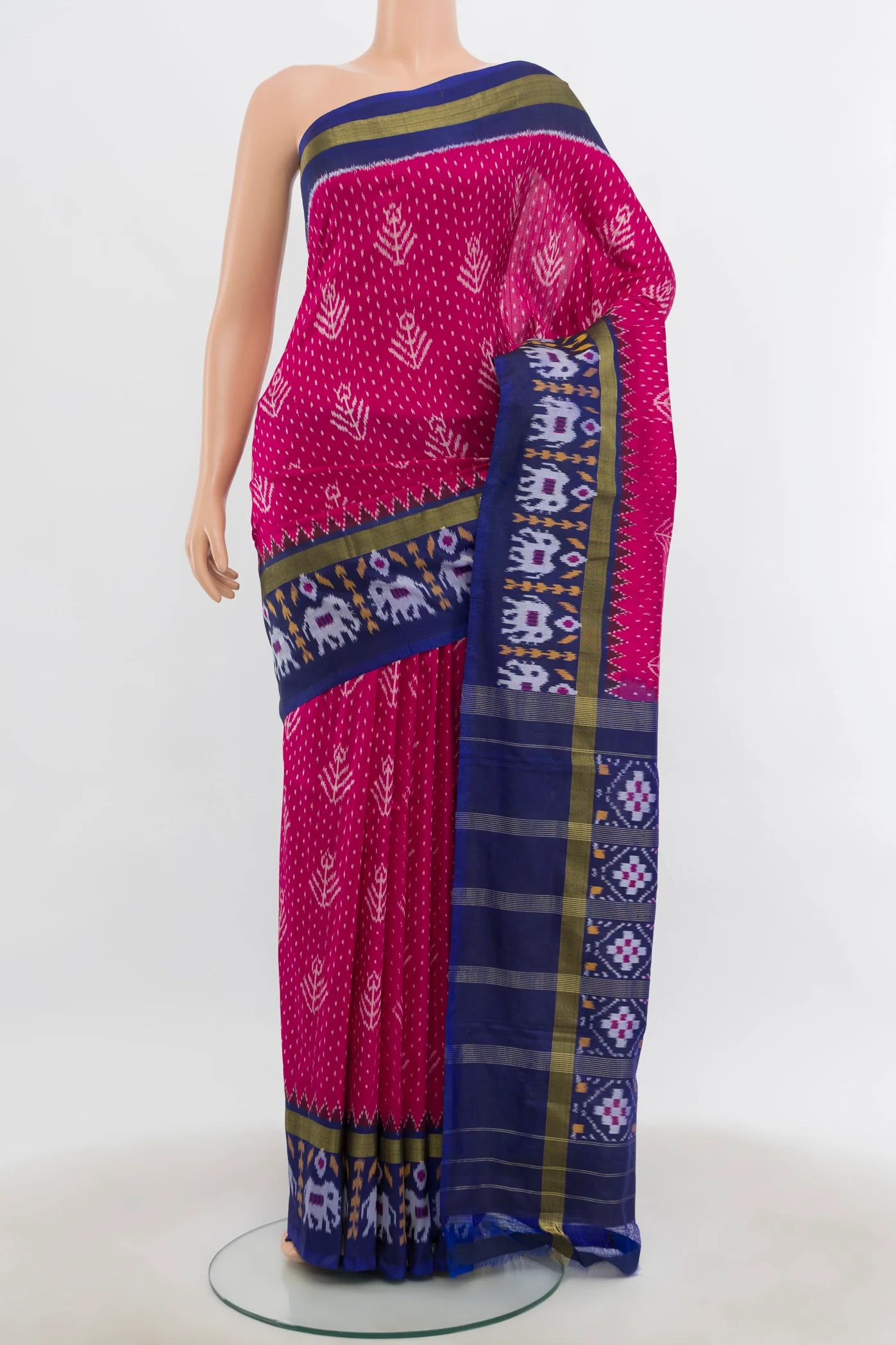 Rani Pink Pochampally Silk Saree