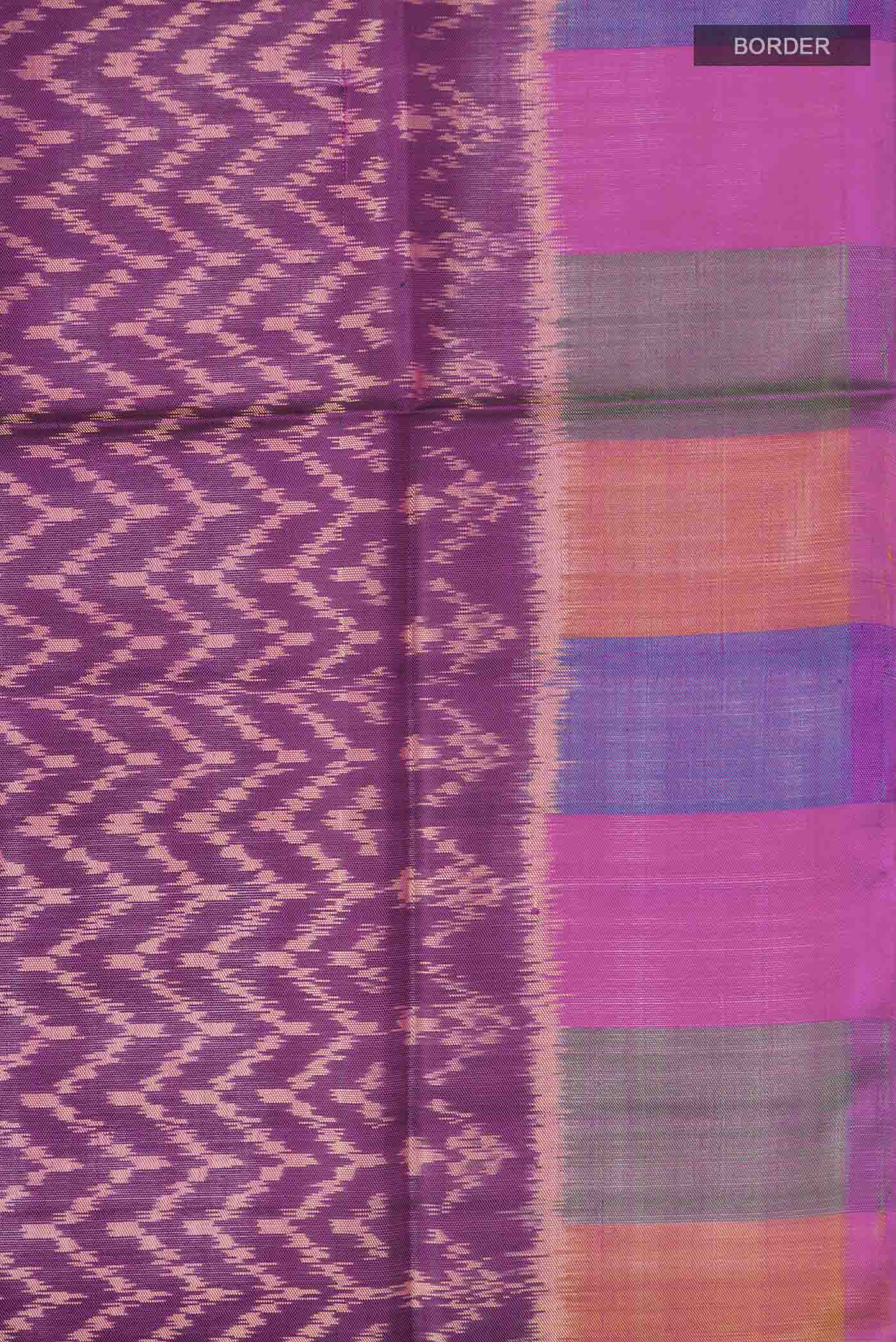Violet Rajkot Patola Silk Saree - Image 3