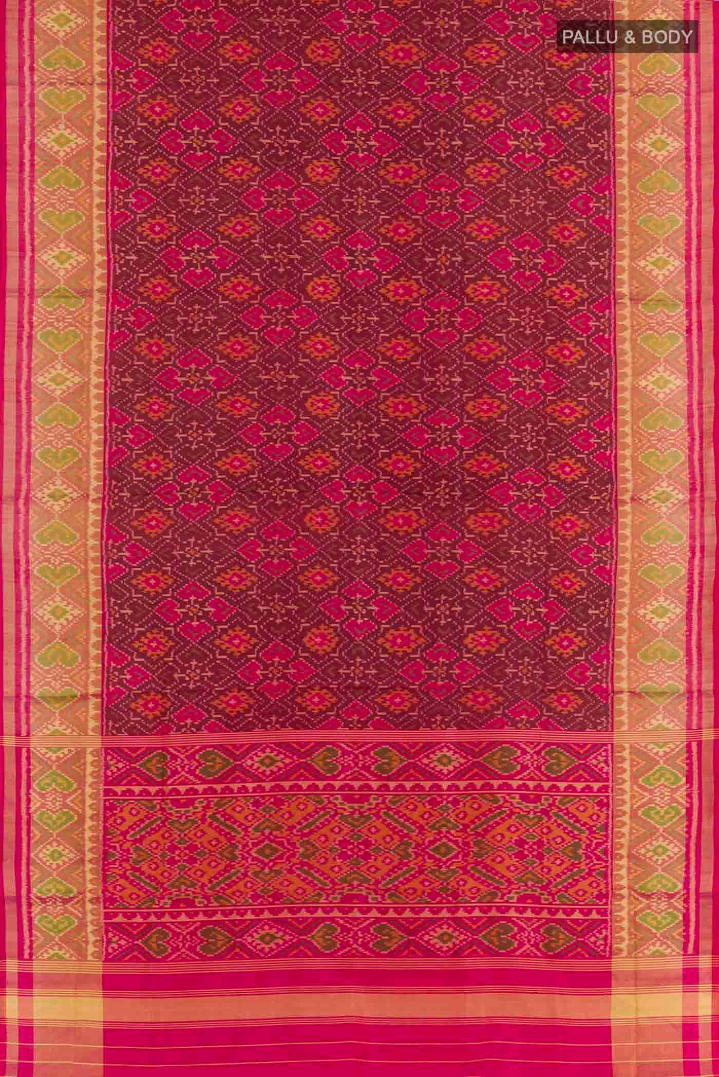 Magenta Rajkot Patola Silk Saree - Image 3