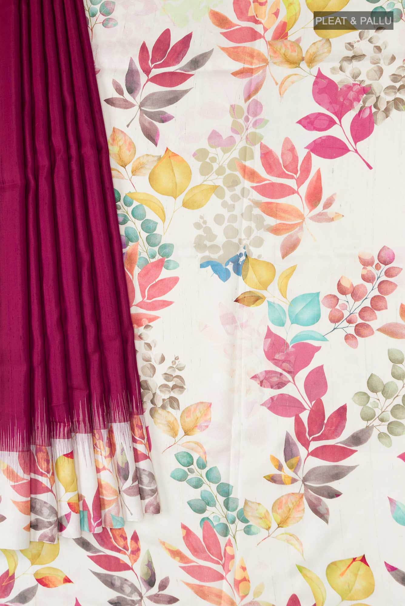 Magenta Soft Silk Saree - Image 2