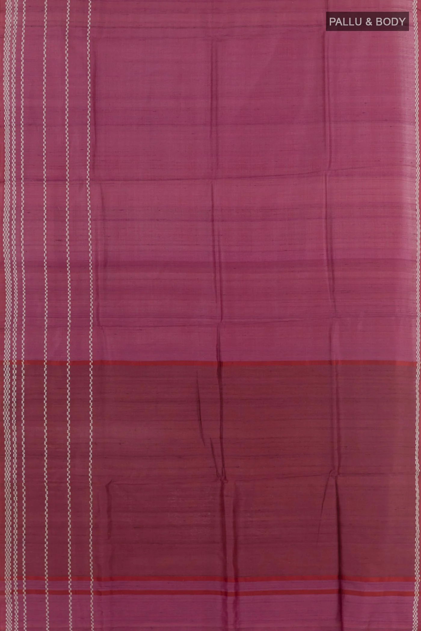 Magenta Tussar Silk Saree - Image 3