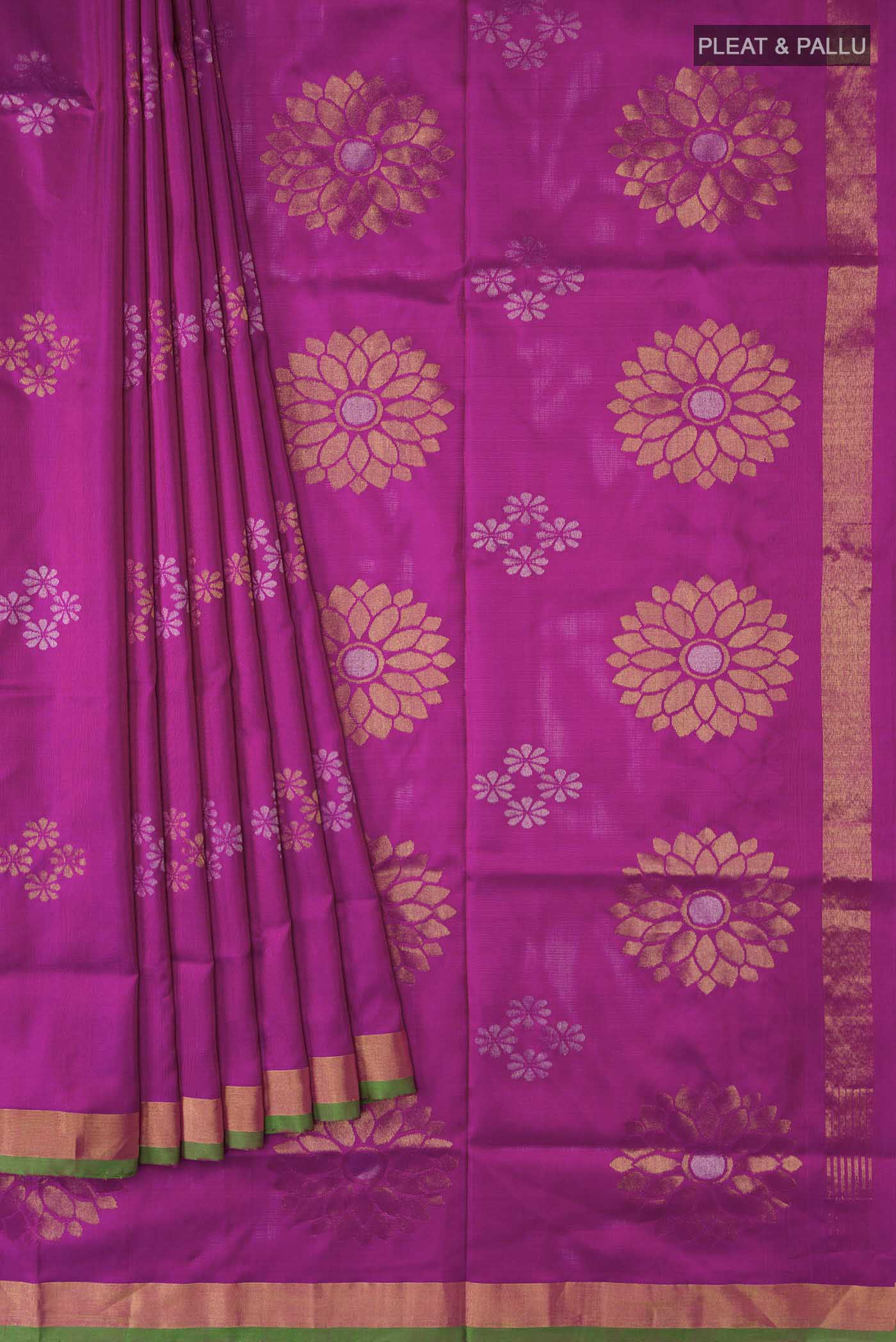 Magenta Uppada Silk Saree - Image 4