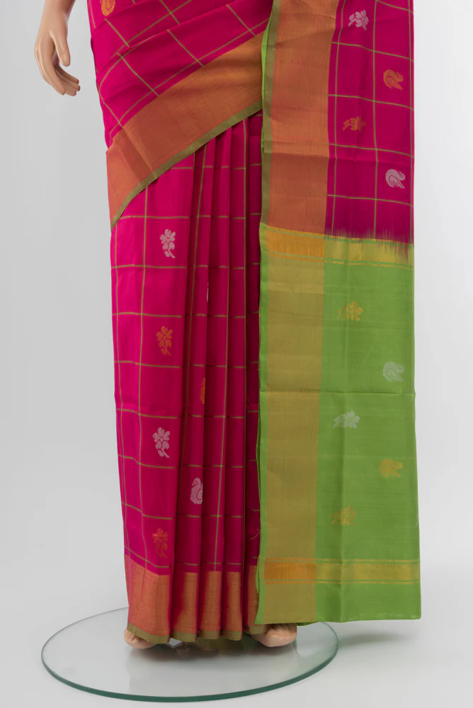 Pink Uppada Silk Saree - Image 3