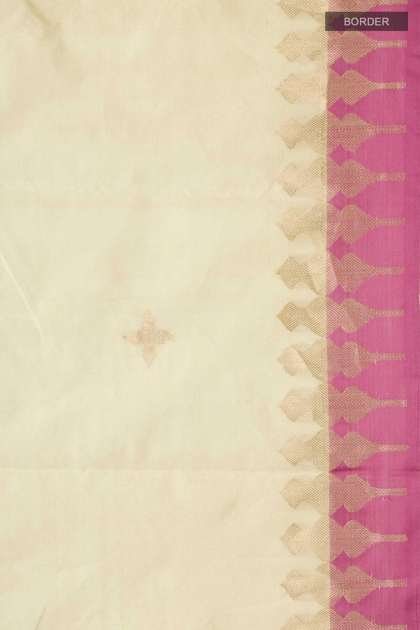 Mahima-Cream Banarasi Katan Silk Saree - Image 4