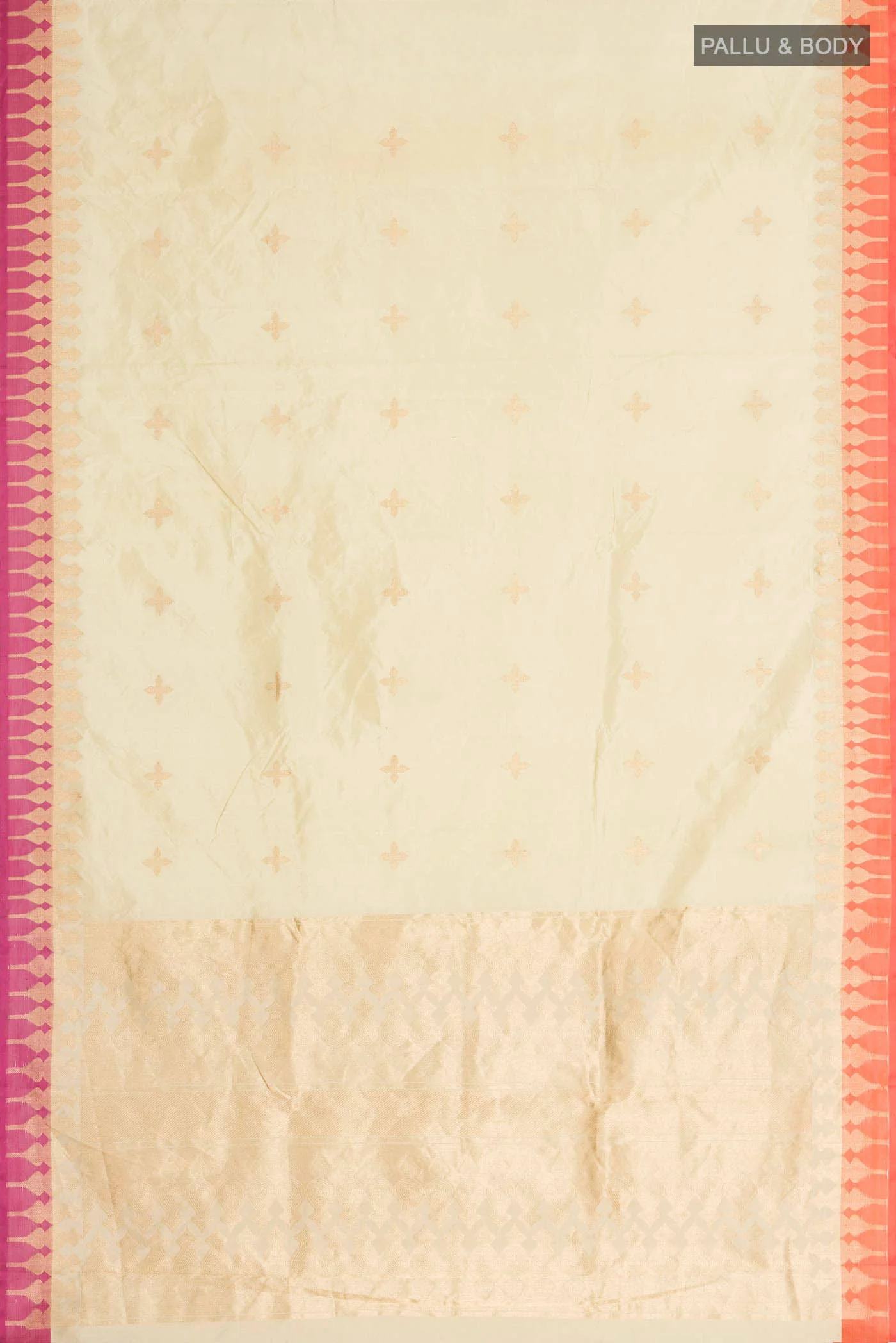 Mahima-Cream Banarasi Katan Silk Saree - Image 5