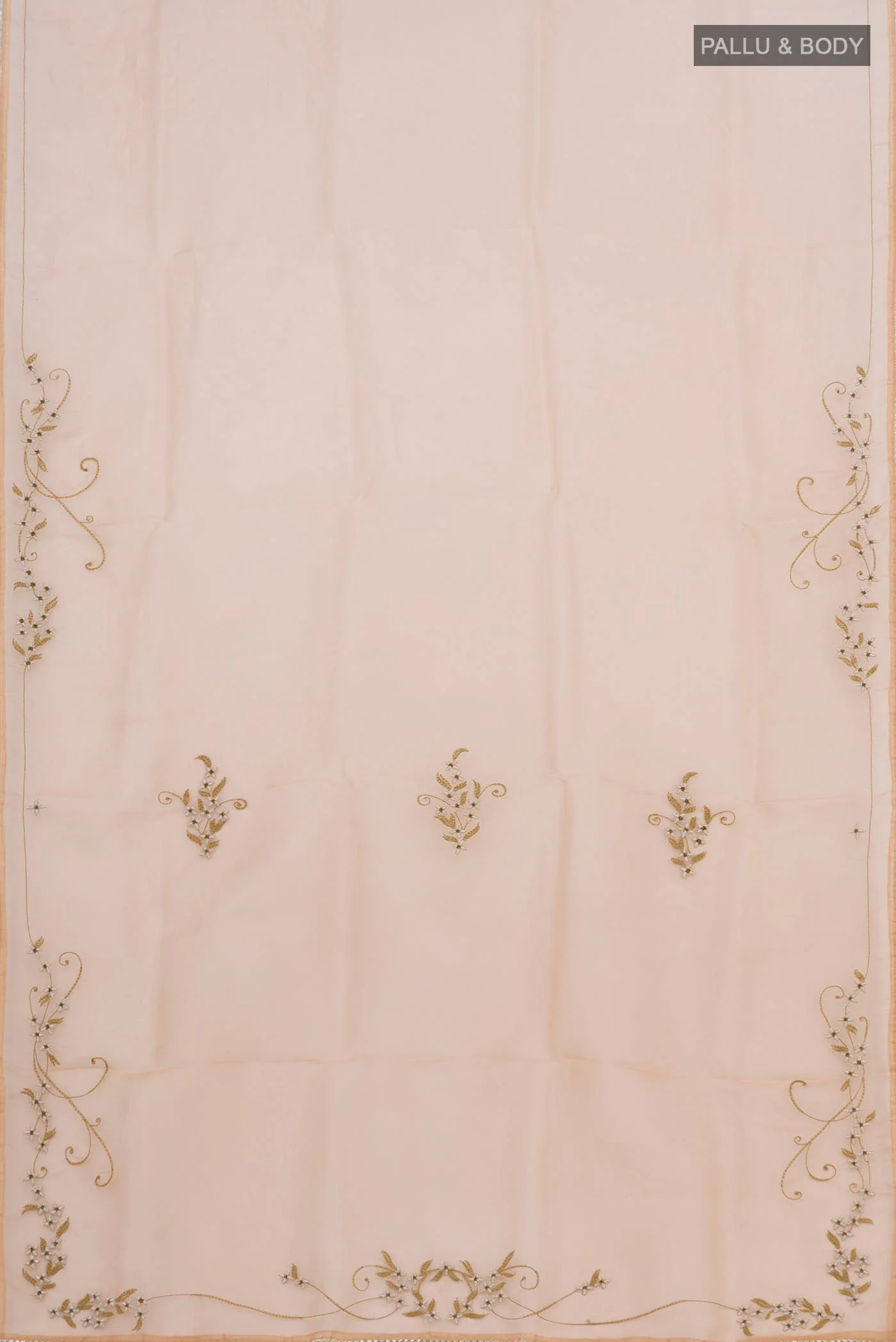 Mahira-Beige Organza Silk Saree - Image 7