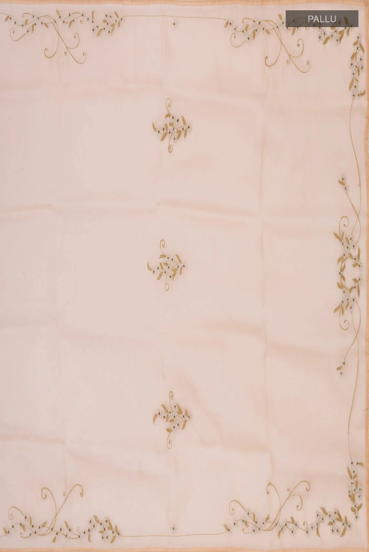 Mahira-Beige Organza Silk Saree - Image 8