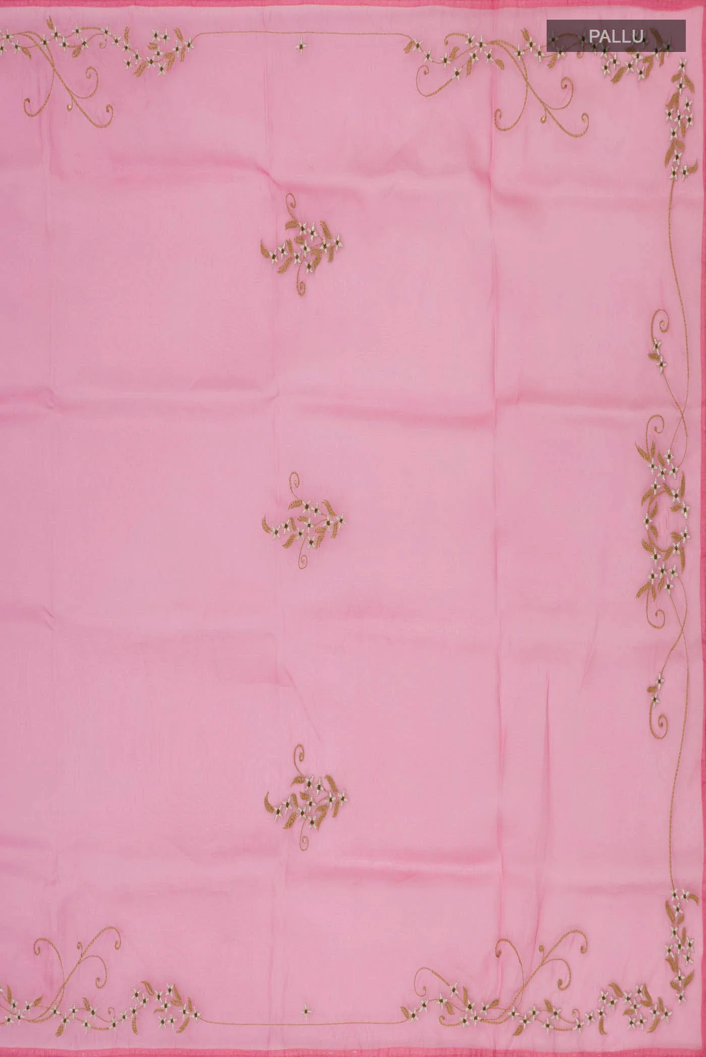 Mahira-Pink Organza Silk Saree - Image 8