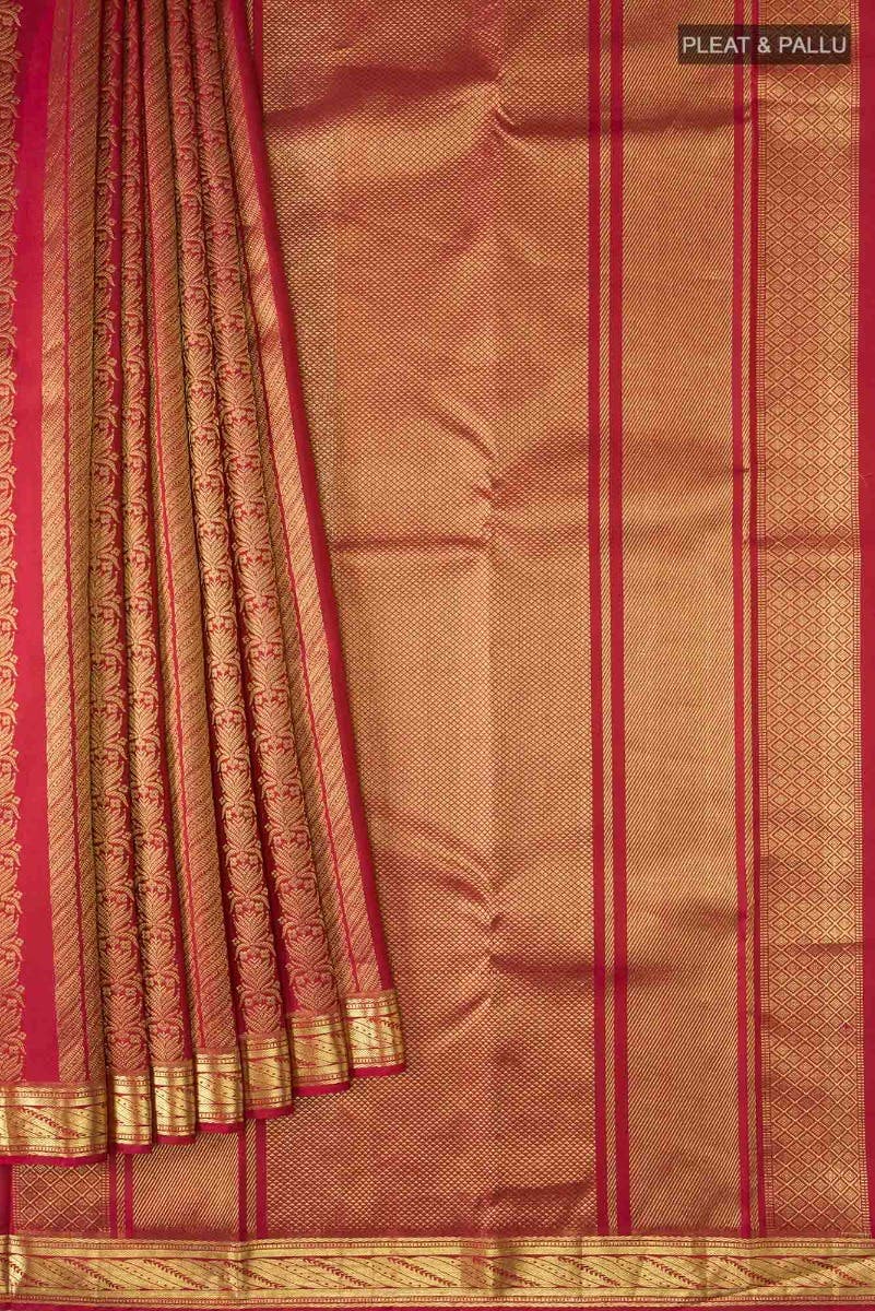 Mangalam-Red Kanchipuram Silk Saree - Image 5