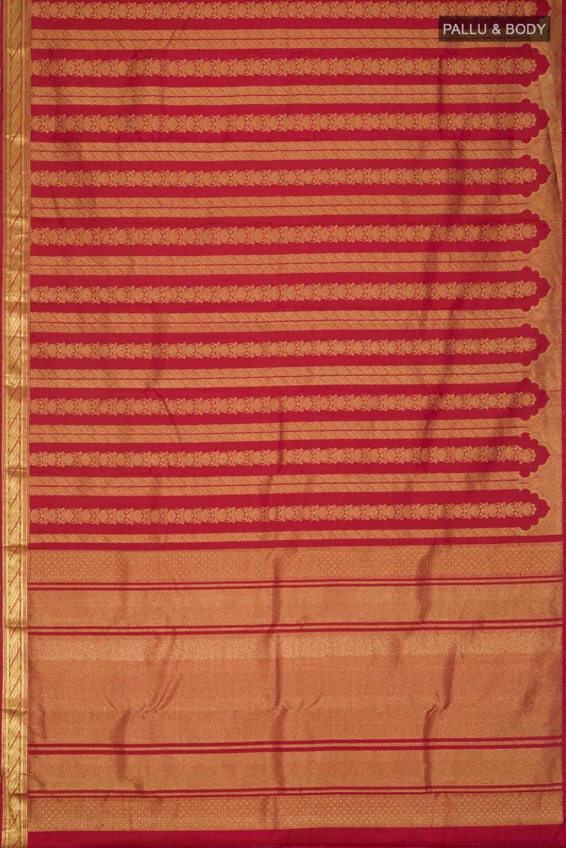 Mangalam-Red Kanchipuram Silk Saree - Image 9