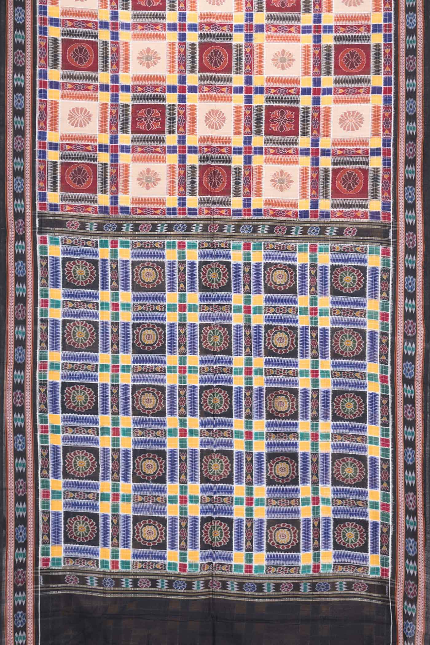 Maroon and Beige Color Double Ikat Saree - Image 5
