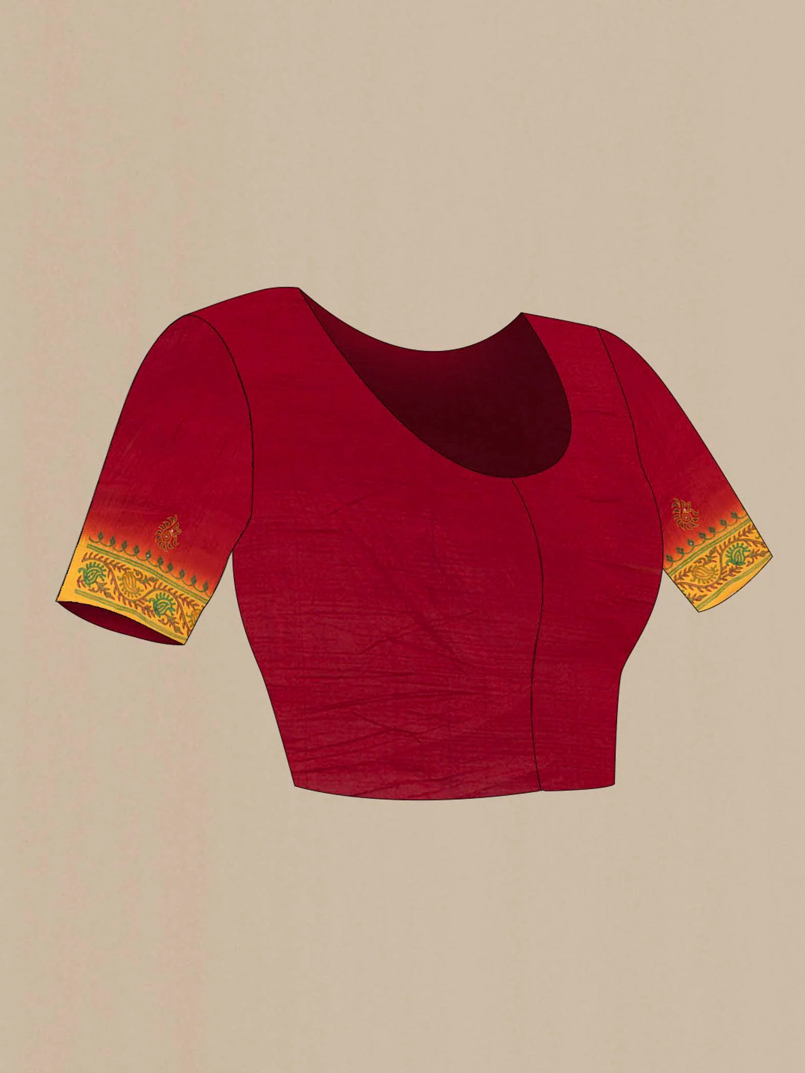 Maroon Blended Raw Silk Saree - Image 4