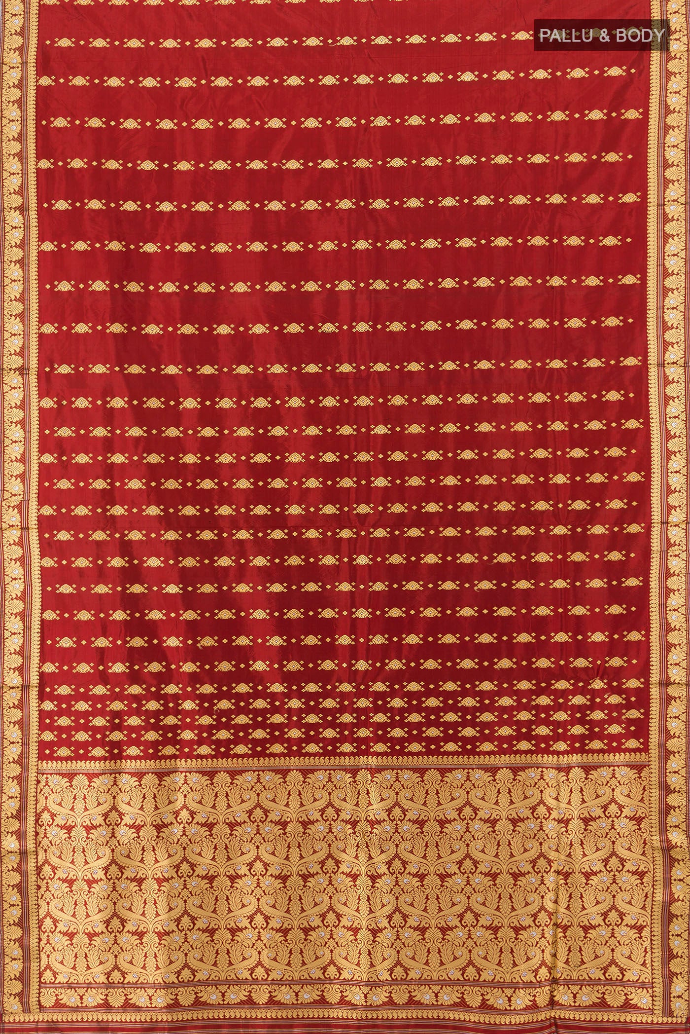 Maroon Assam Silk Saree - Image 5