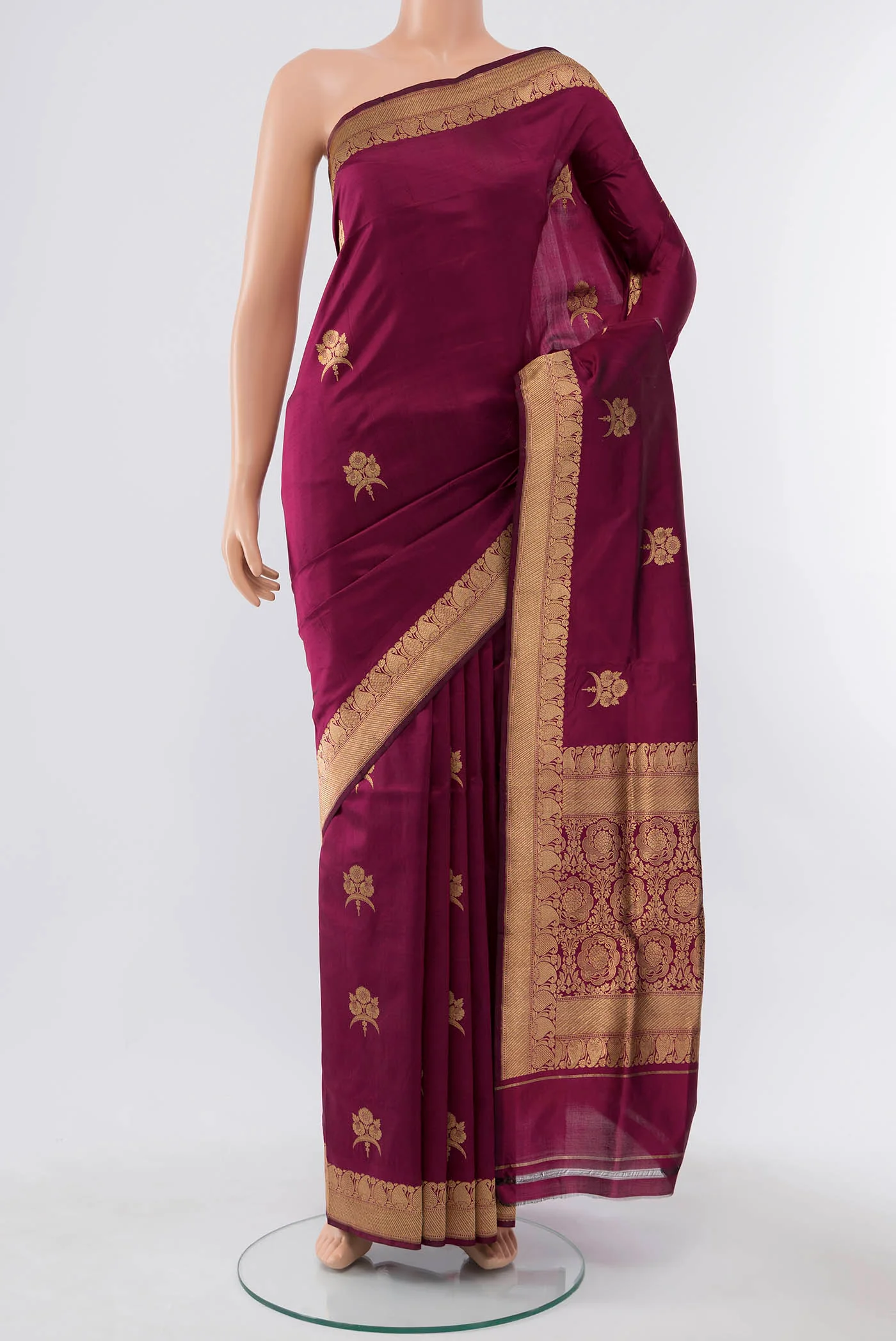 Maroon Banarasi Katan Silk Saree