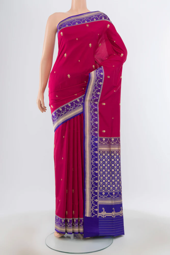 Rani Pink Banarasi Silk Saree