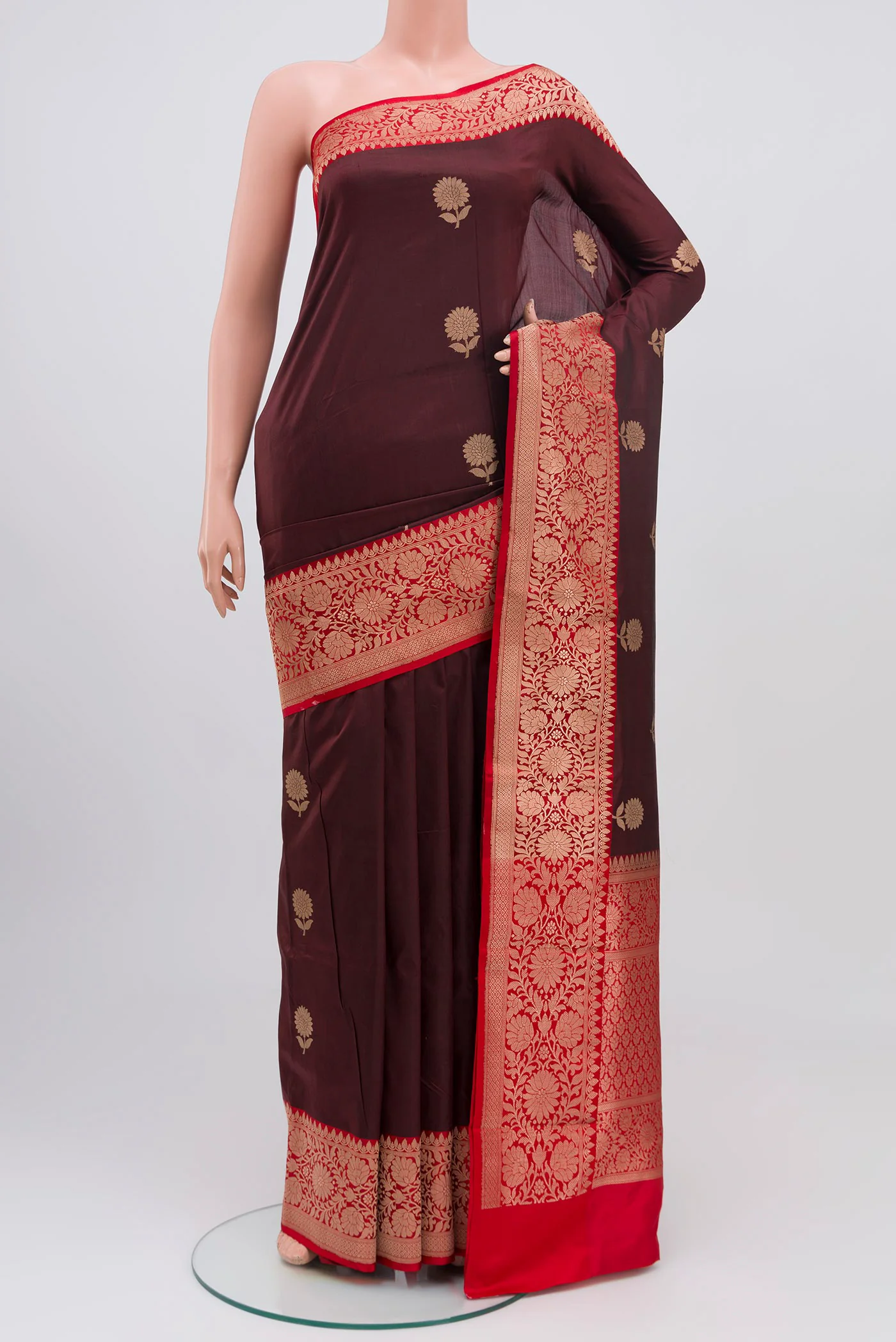 Coffee Brown Banarasi Katan Silk Saree