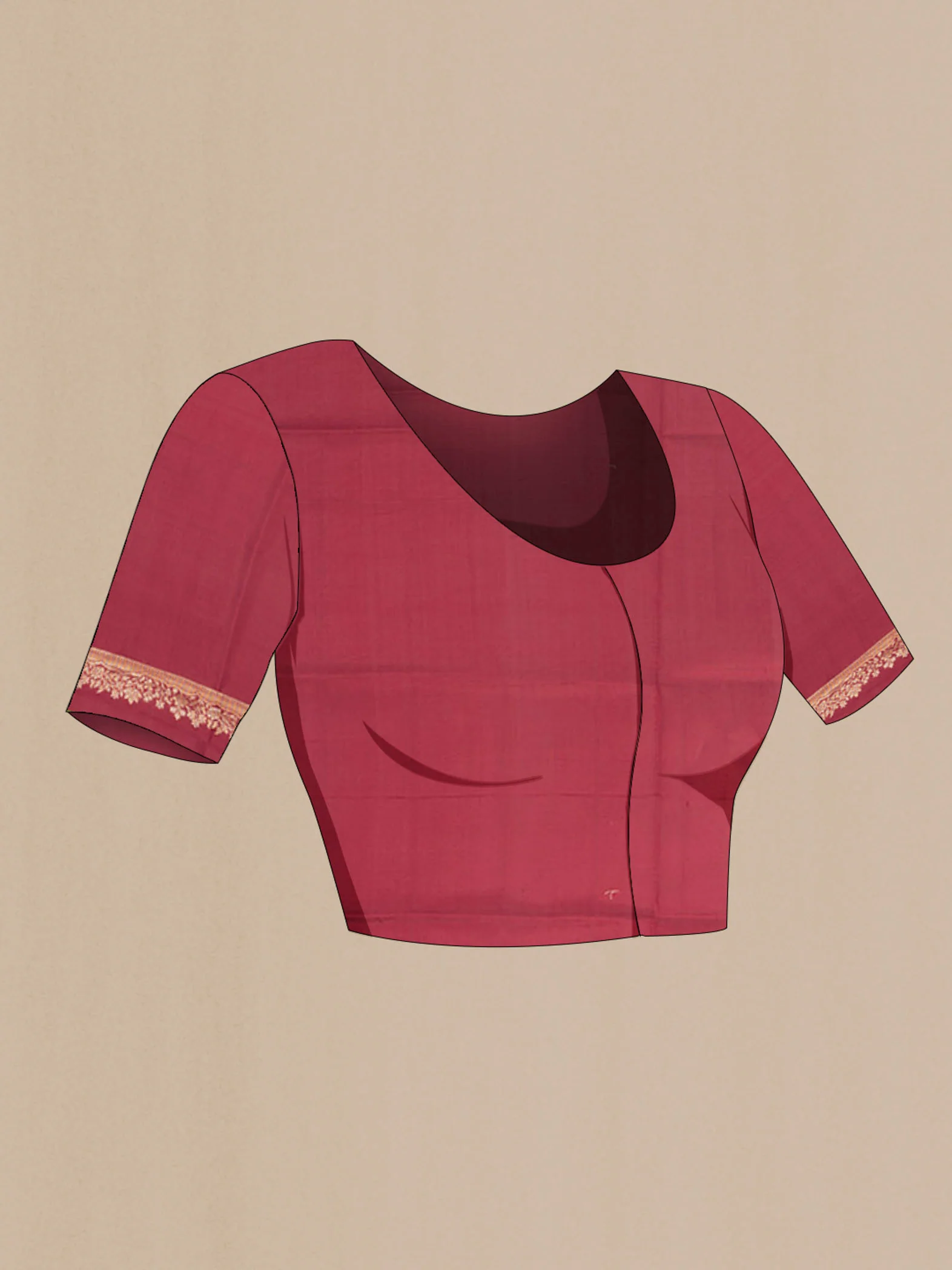 Maroon Banarasi Raw Silk Saree - Image 2
