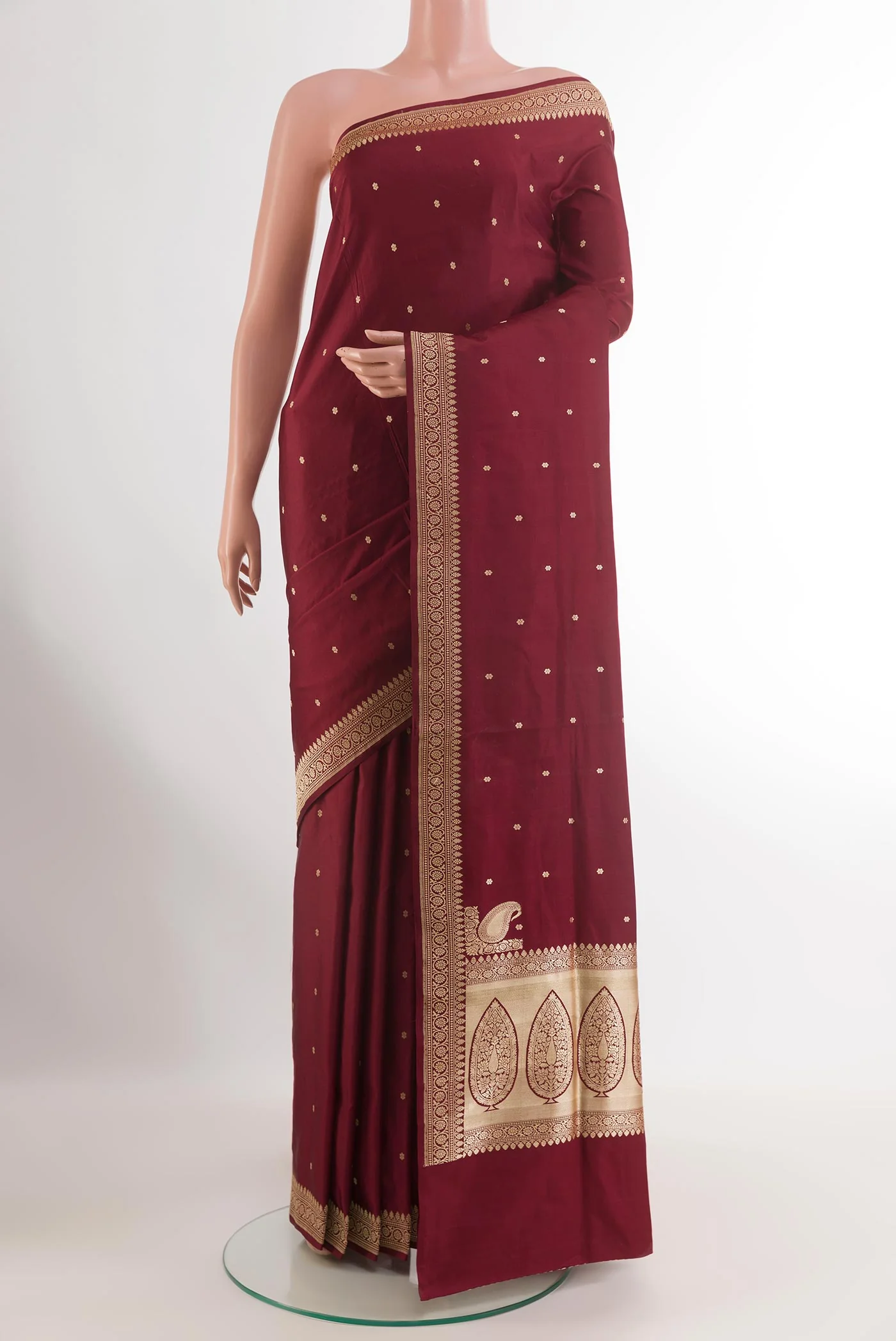 Maroon Banarasi Silk Saree