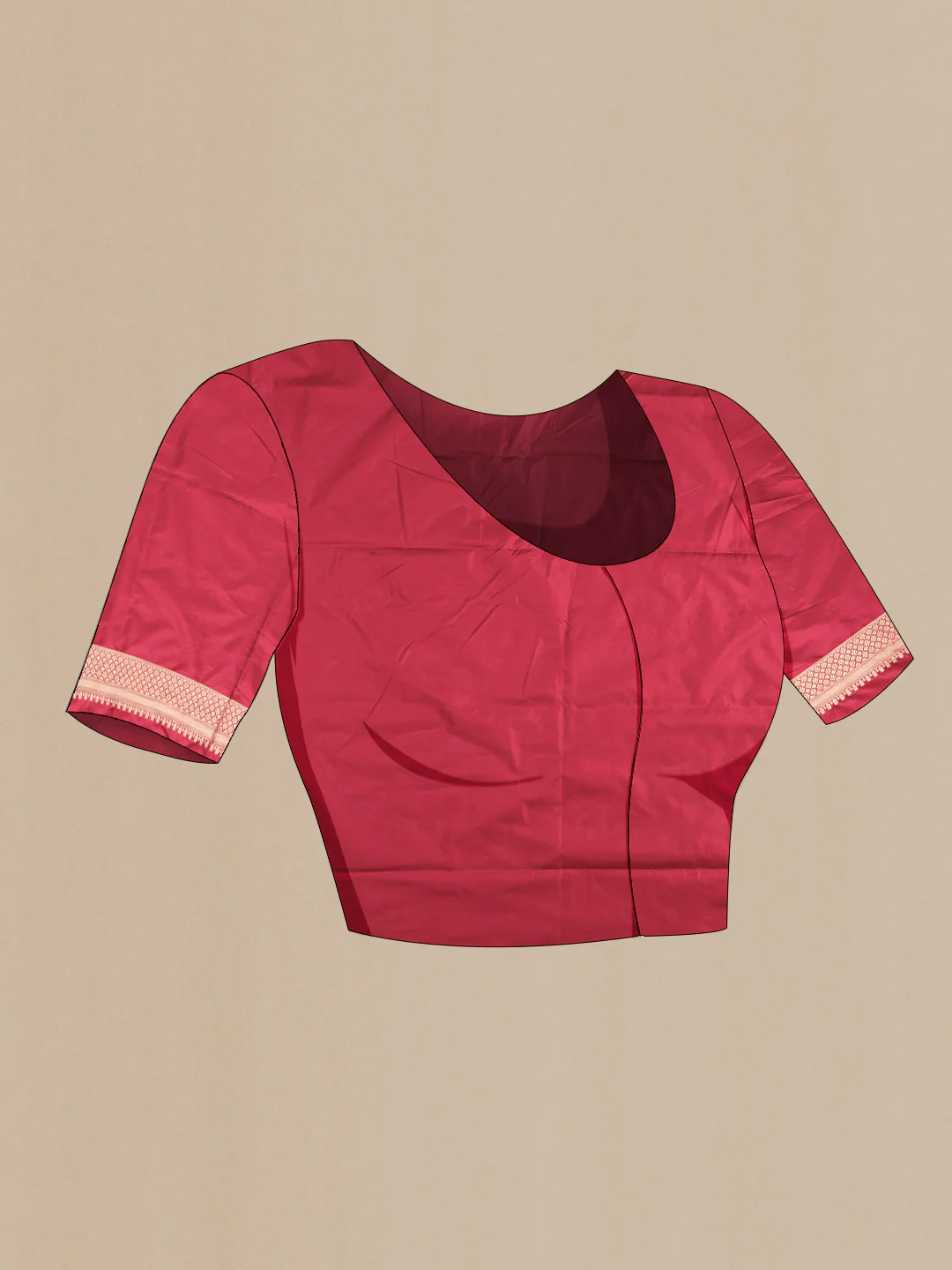 Maroon Banarasi Silk Saree - Image 5