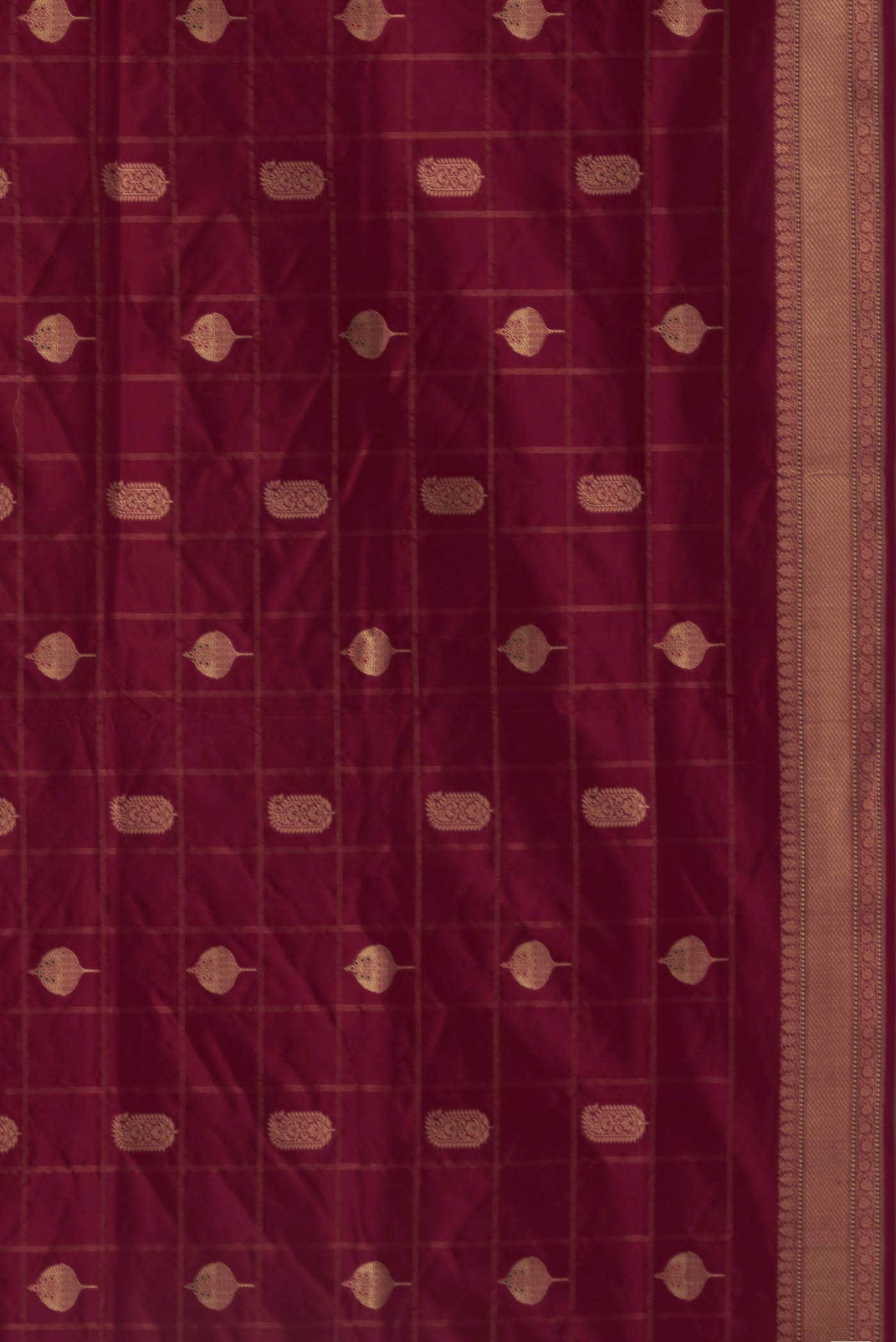 Maroon Banarasi Silk Saree - Image 5