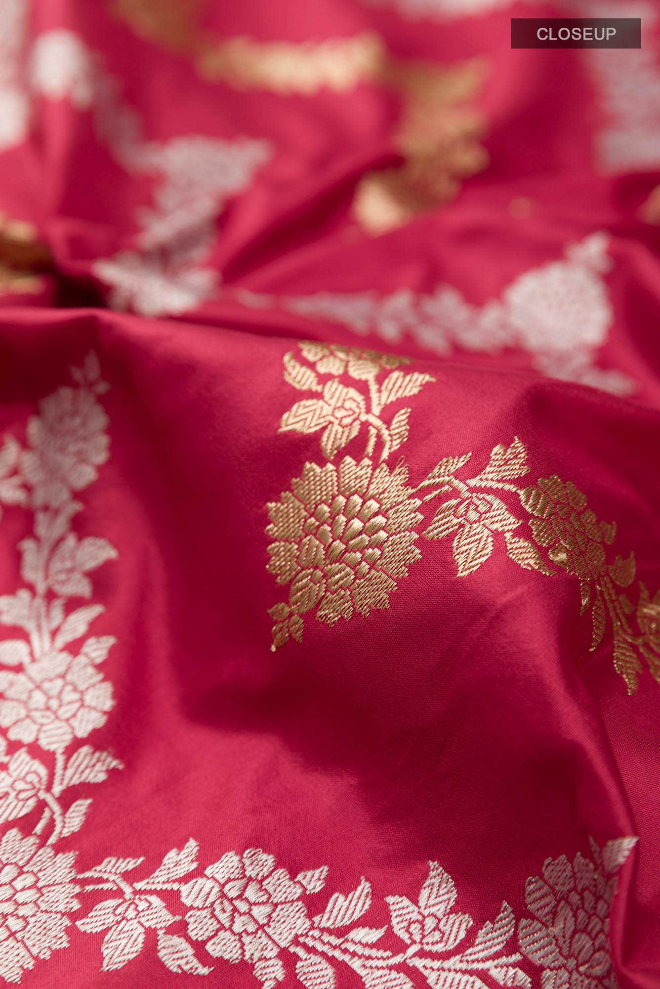 Maroon Banarasi Silk Saree - Image 3