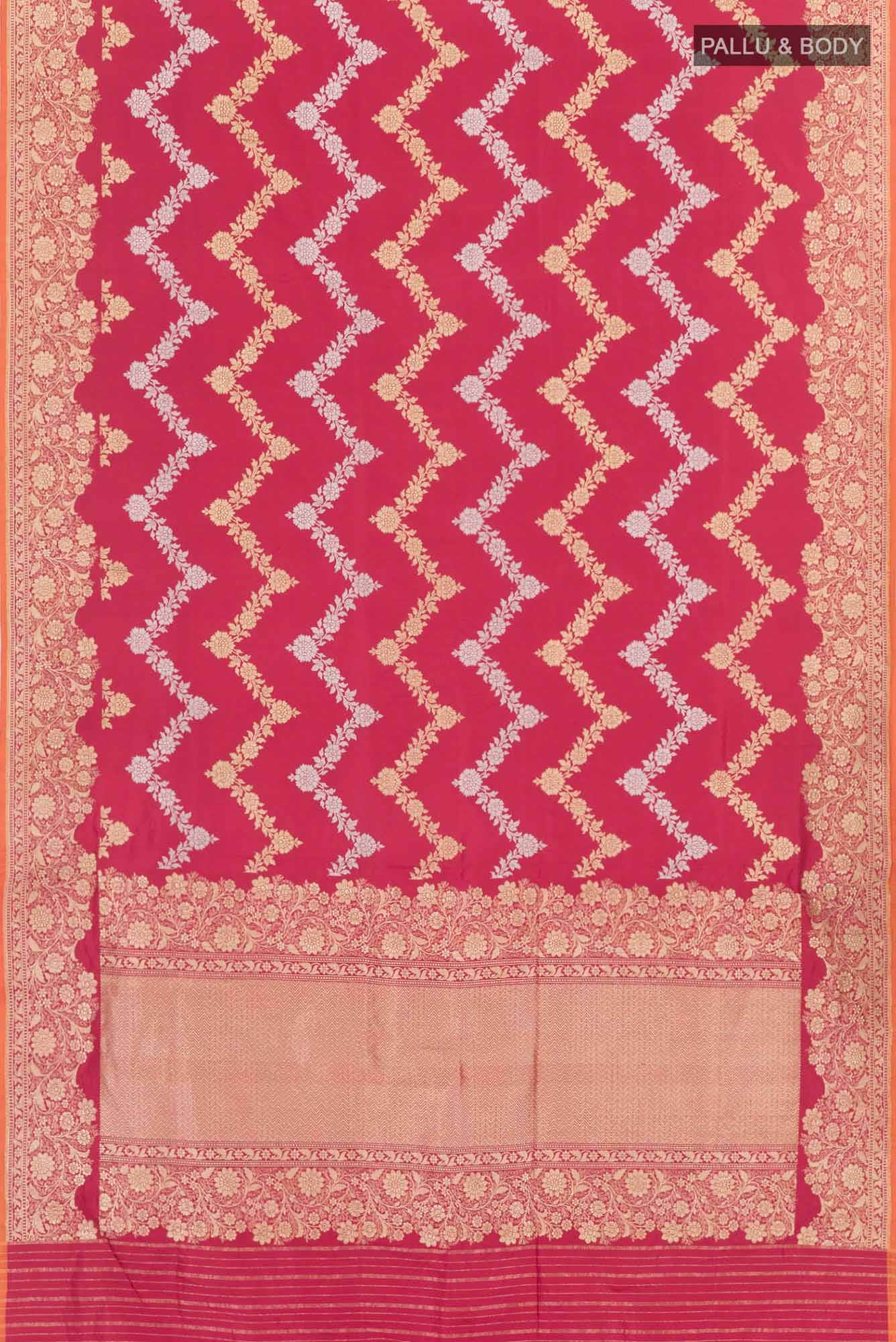 Maroon Banarasi Silk Saree - Image 4