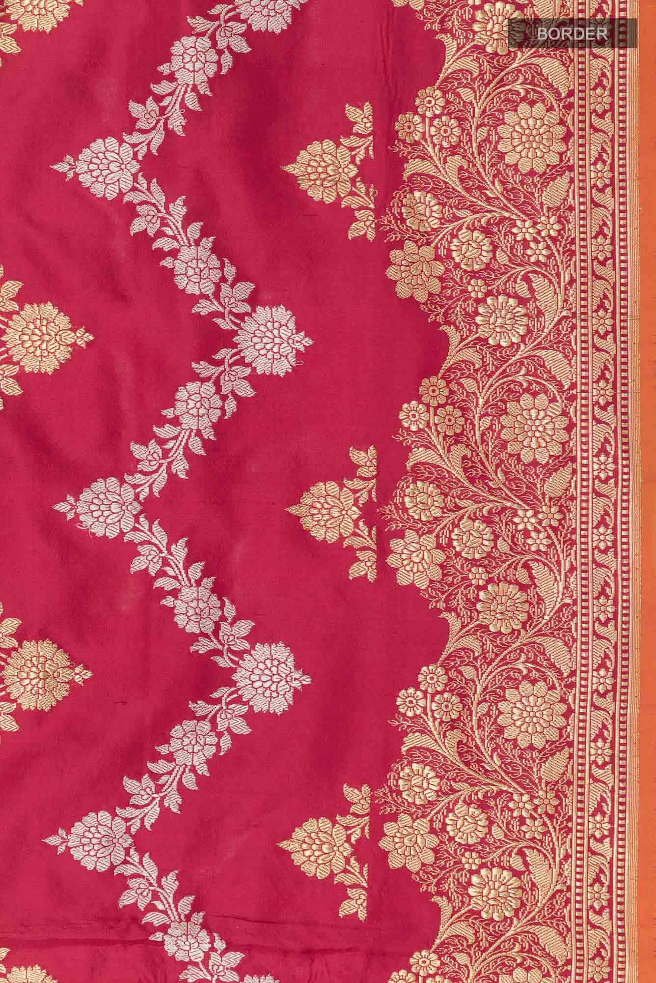 Maroon Banarasi Silk Saree - Image 5