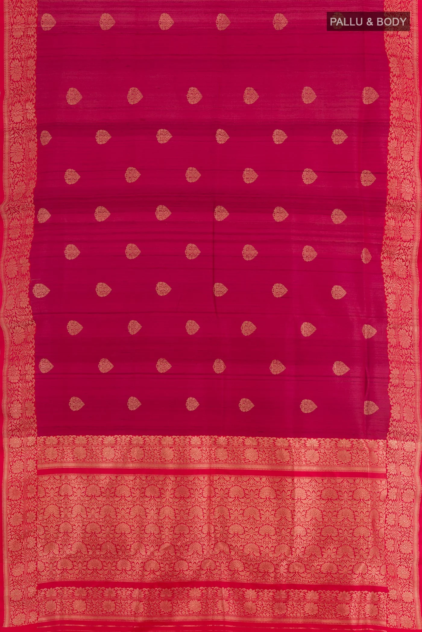 Maroon Banarasi Tussar Silk Saree - Image 3