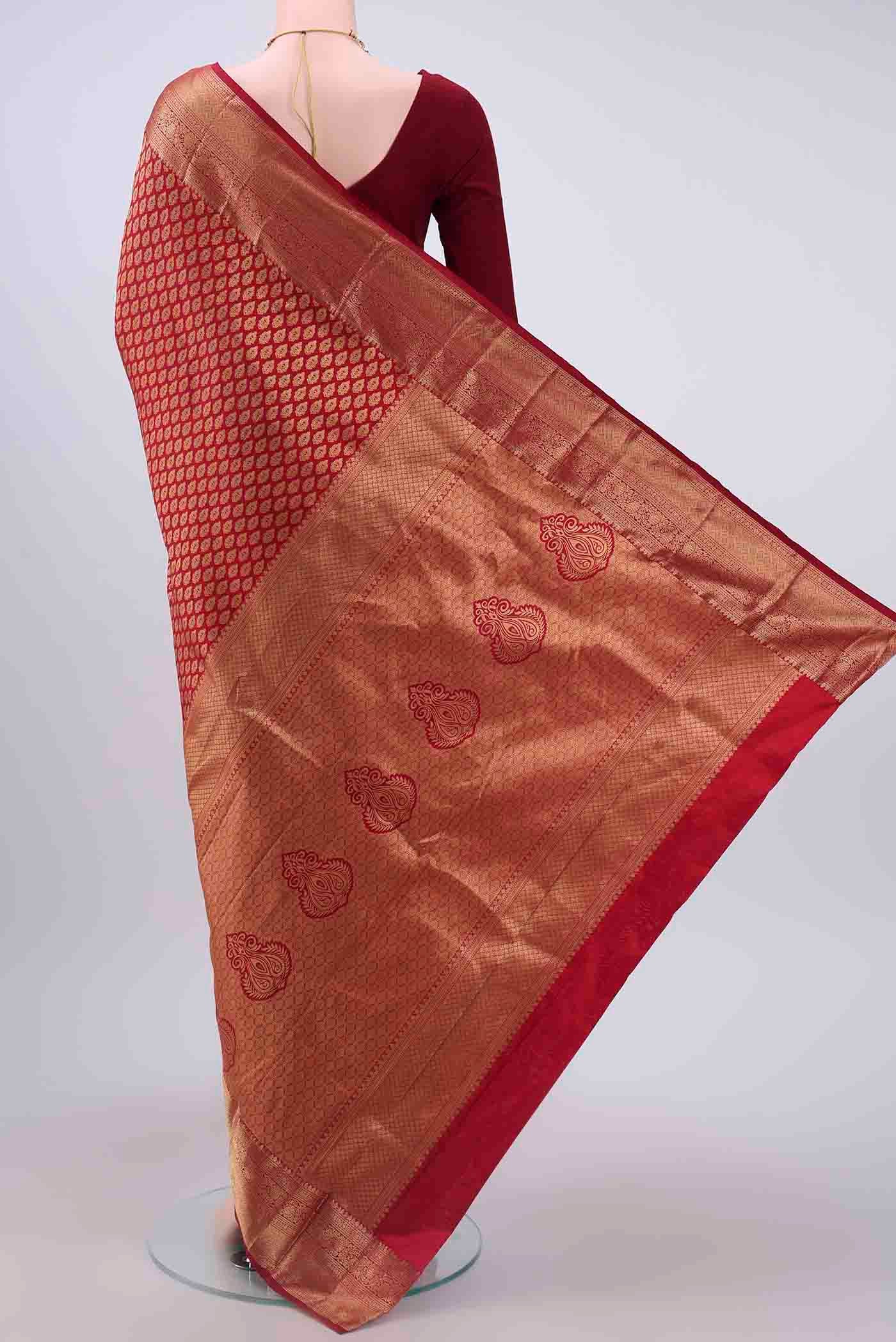 Maroon Bangalore Silk Saree - Image 3