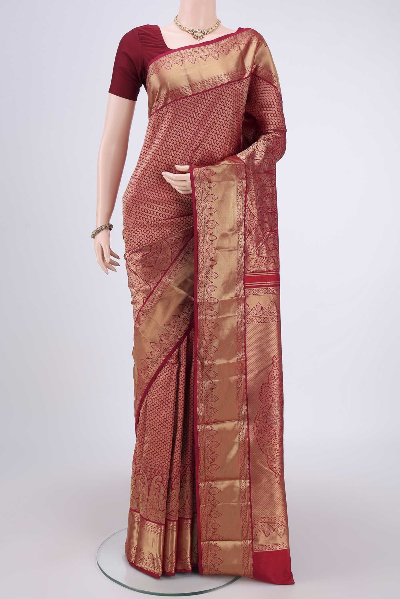 Maroon Bangalore Silk Saree