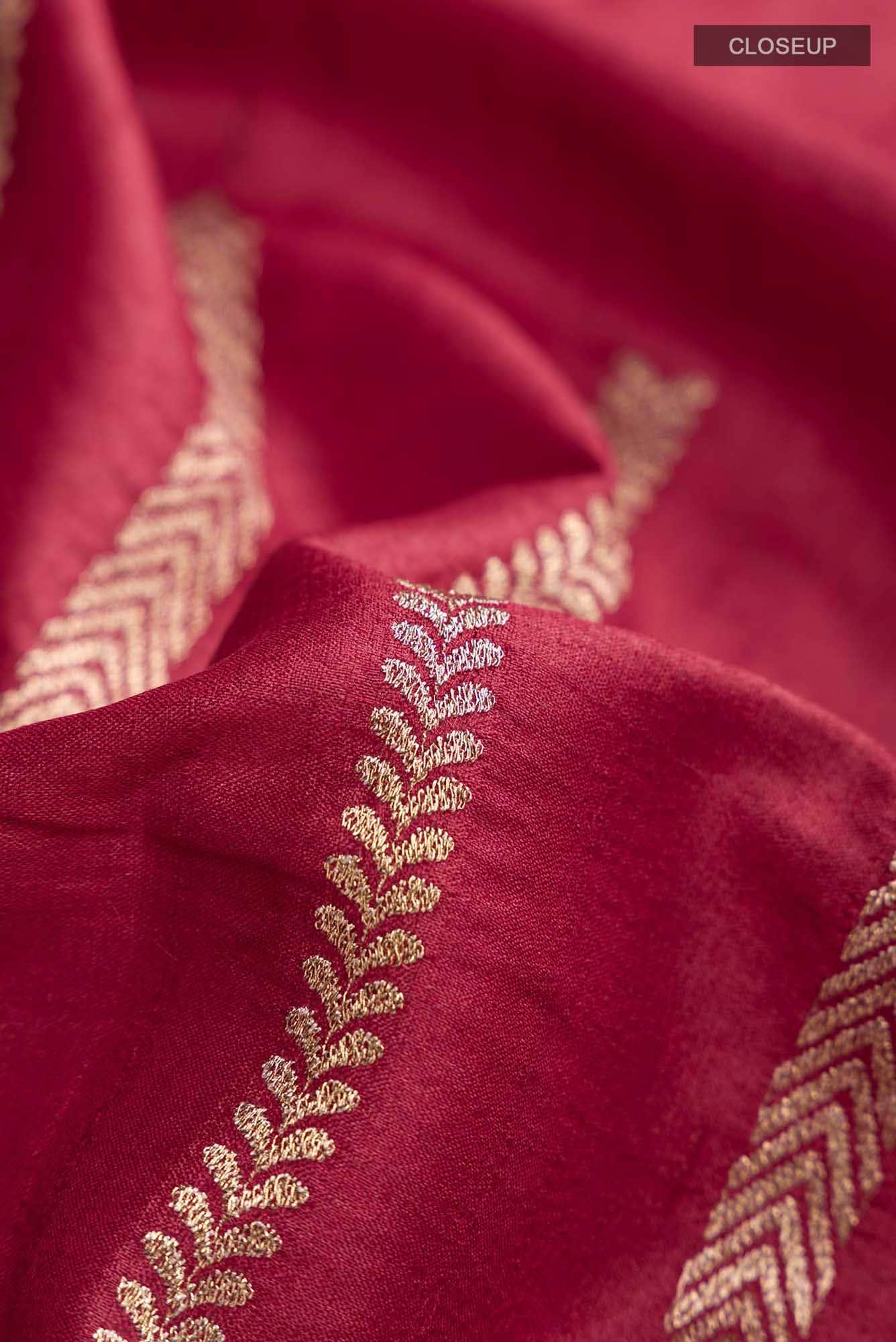 Maroon Bhagalpuri Tussar Silk Saree - Image 2