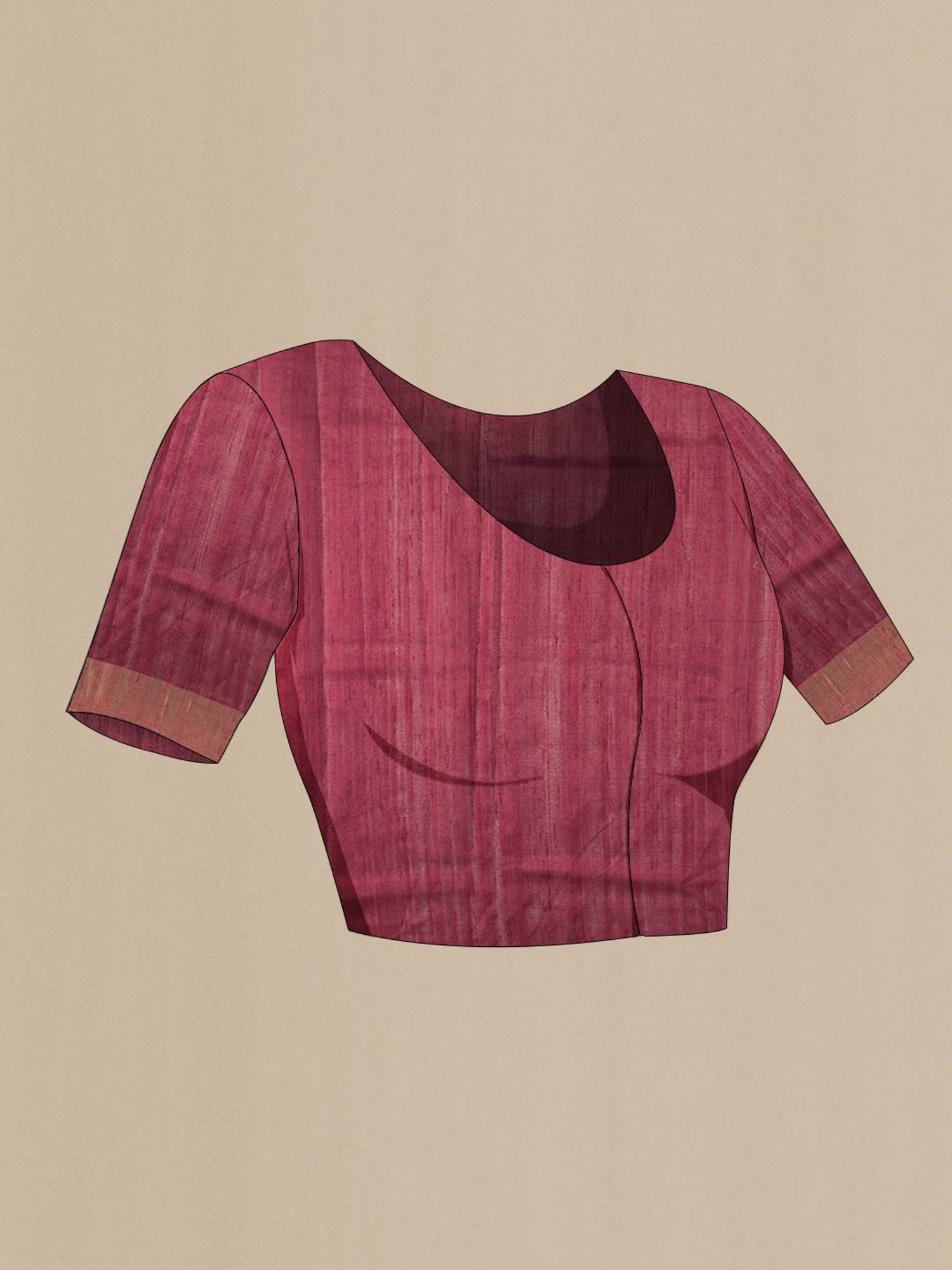 Maroon Bhagalpuri Tussar Silk Saree - Image 6
