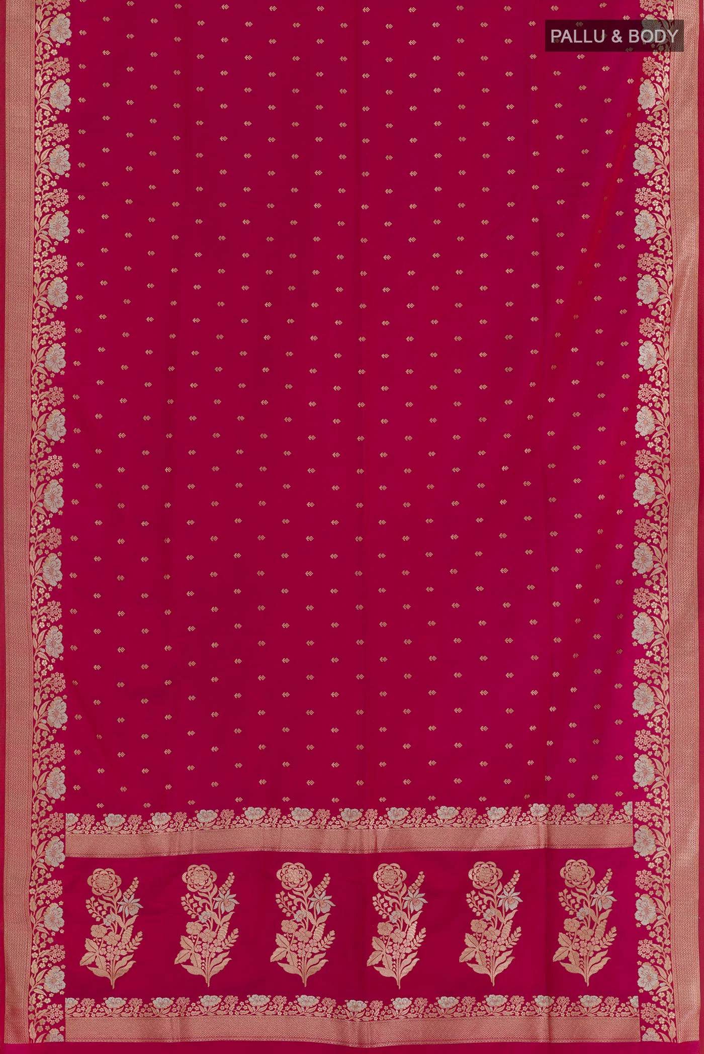 Maroon Blended Banarasi Silk Saree - Image 3