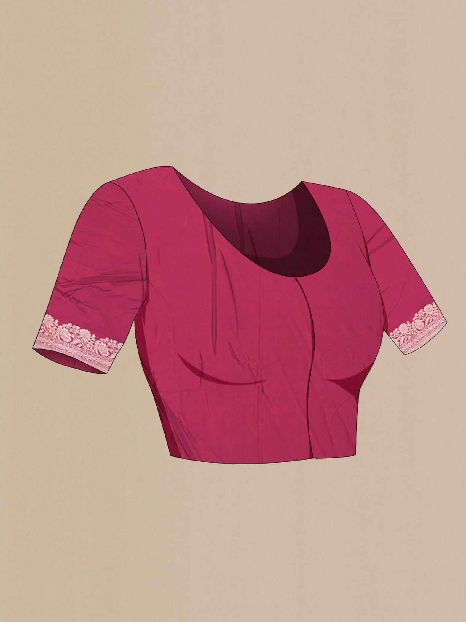 Maroon Blended Banarasi Silk Saree - Image 2