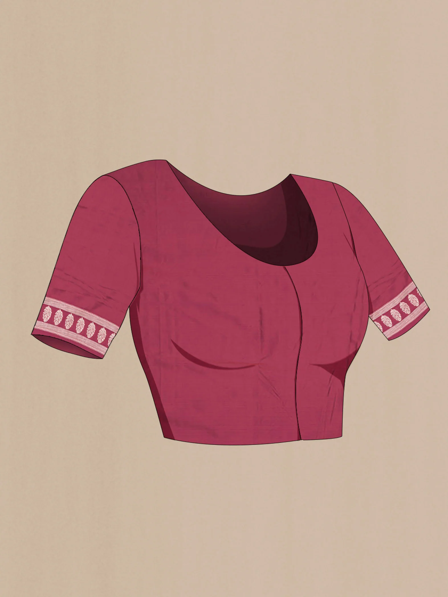 Maroon Blended Banarasi Silk Saree - Image 2