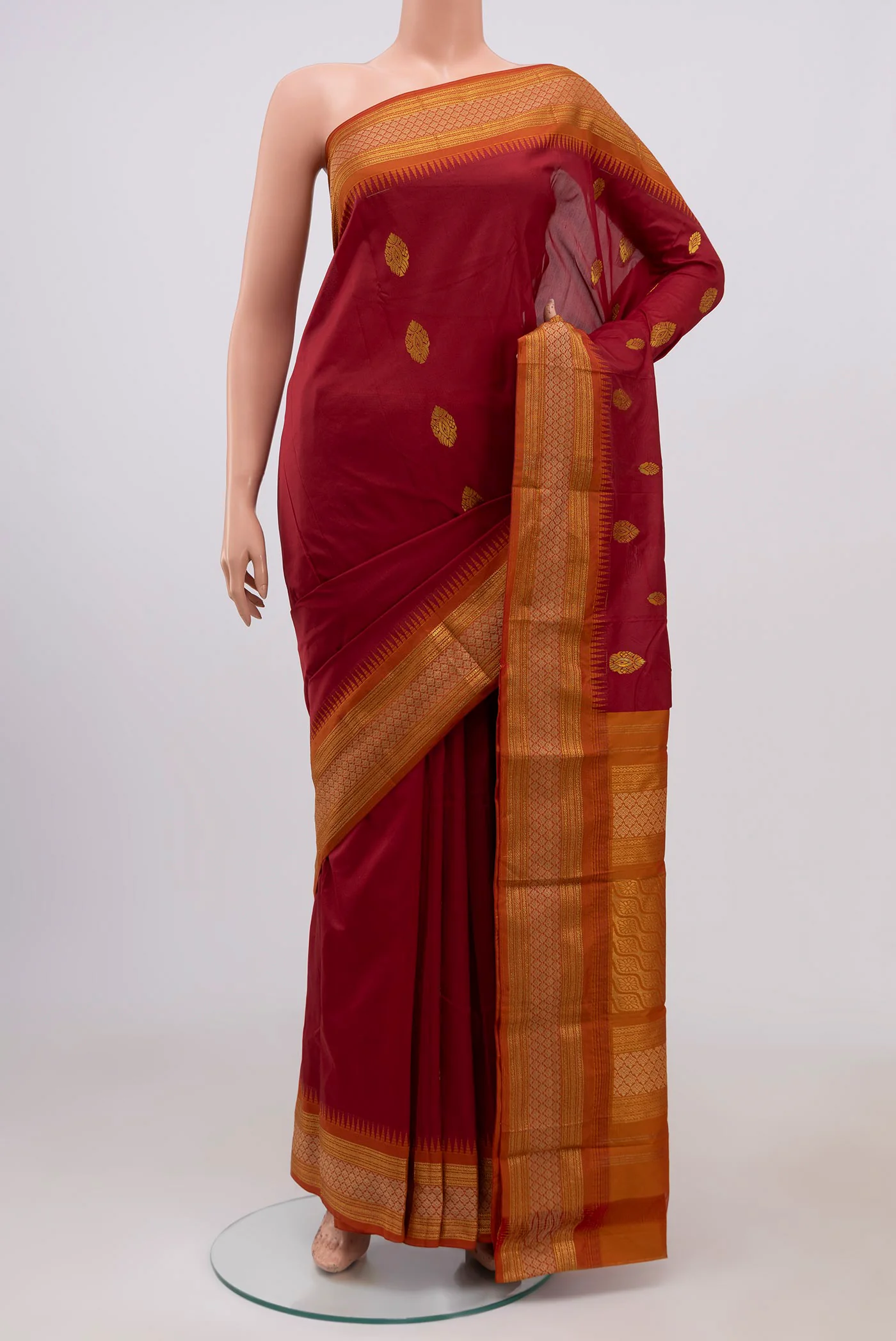Maroon Blended Bangalore Silk Saree