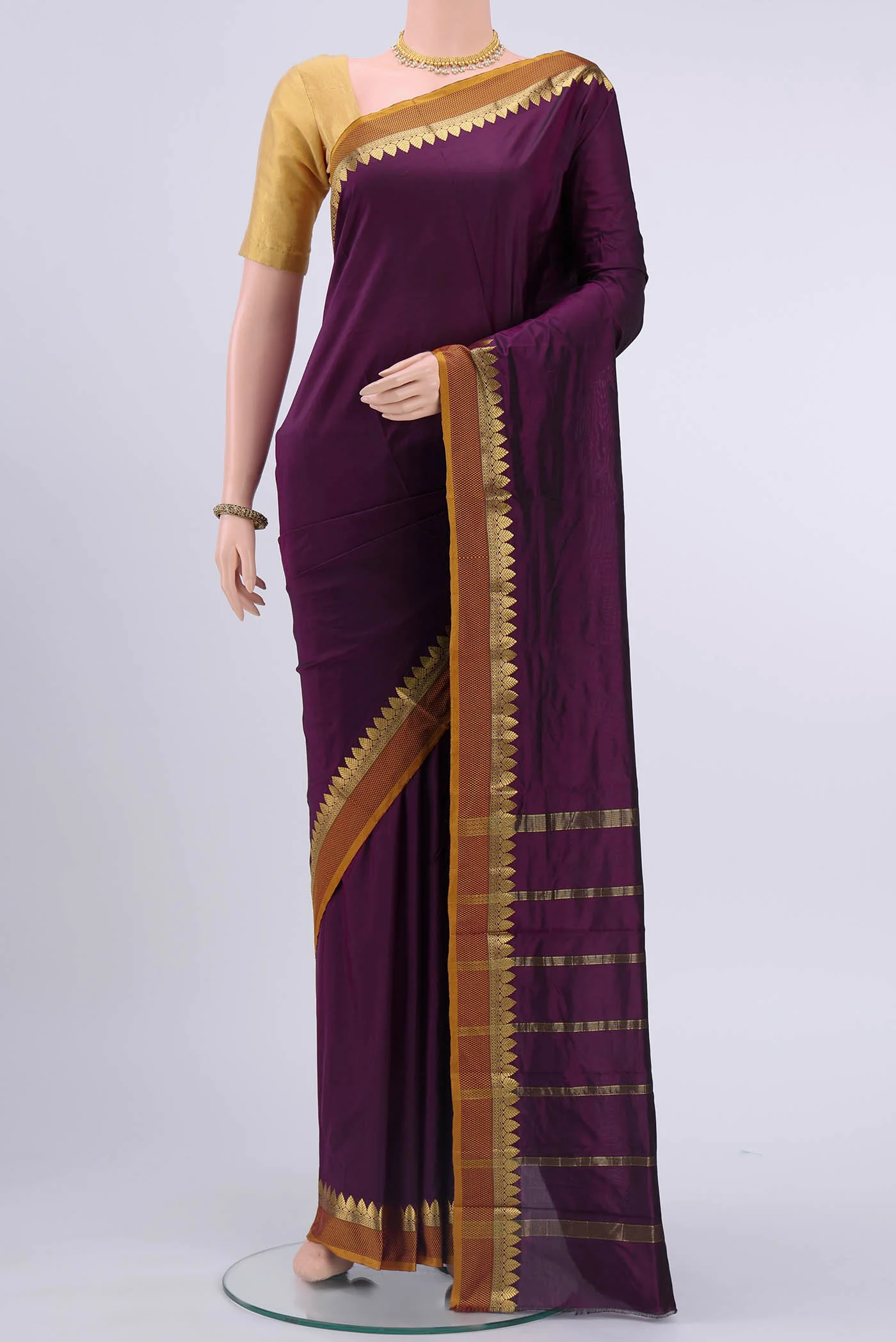 Maroon Blended Bangalore Silk Saree
