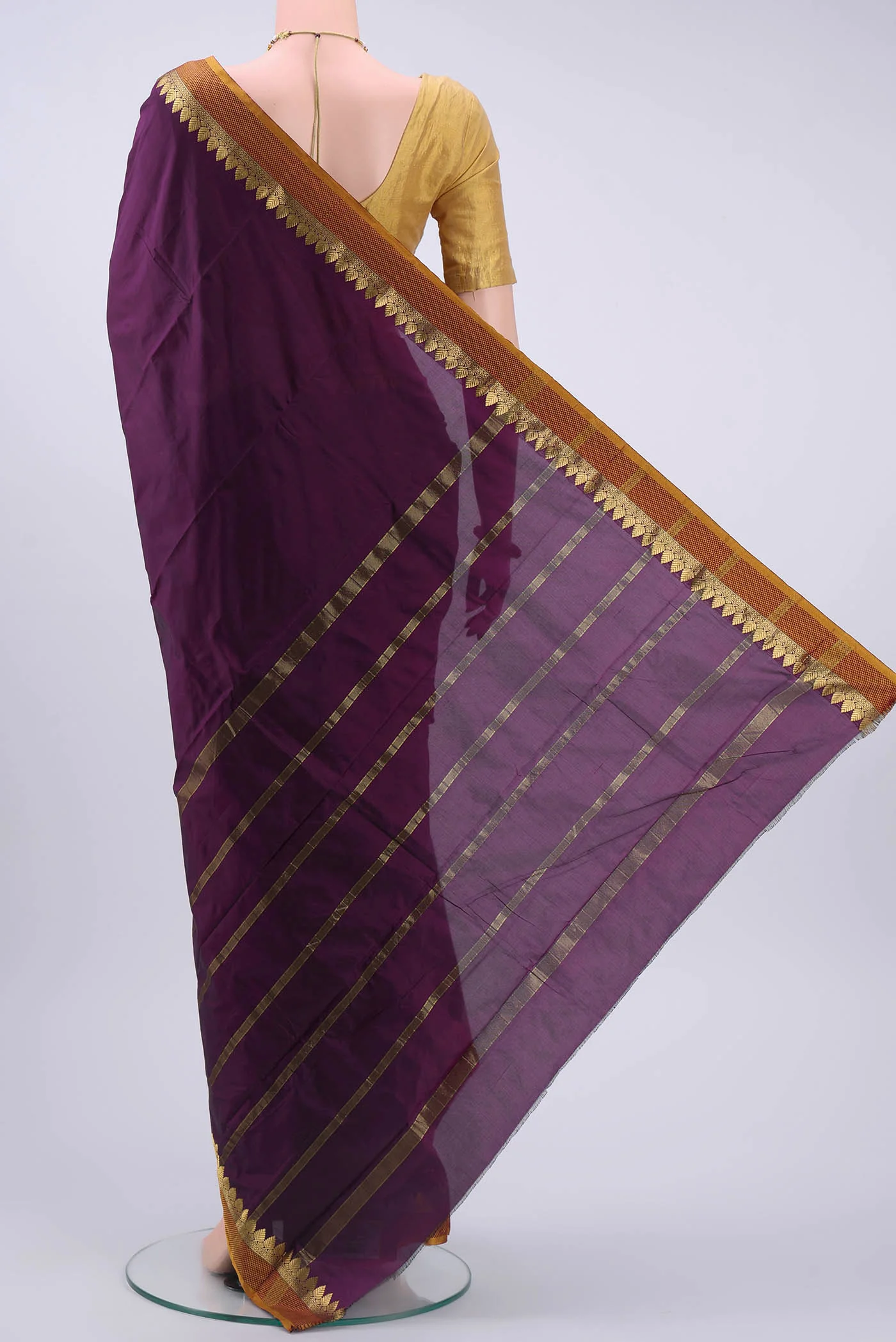 Maroon Blended Bangalore Silk Saree - Image 3